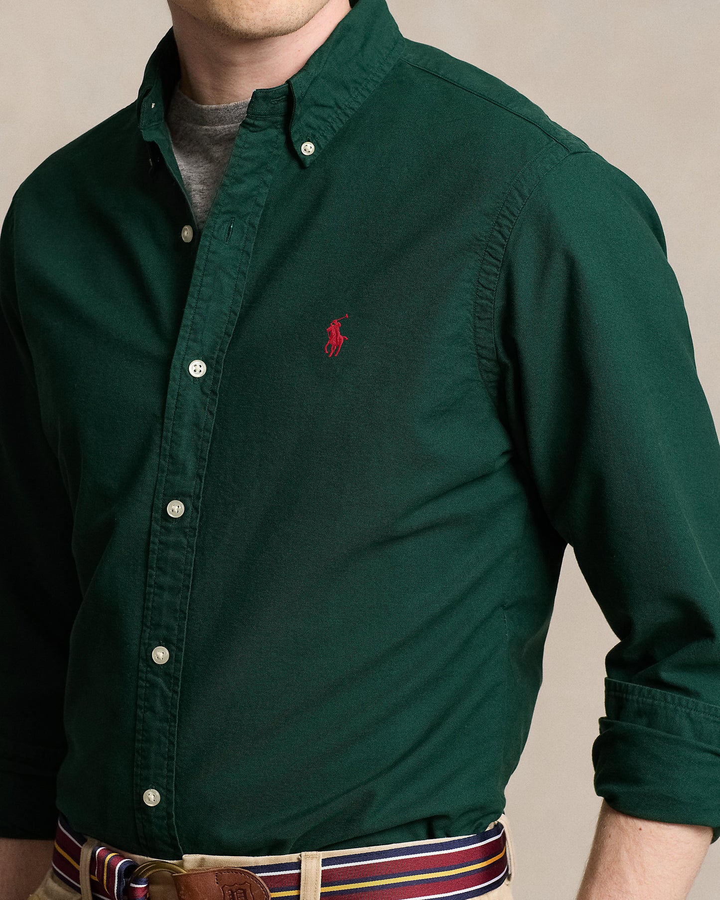 CAMISA CUSTOM FIT GD OXFORD MOSS AGATE