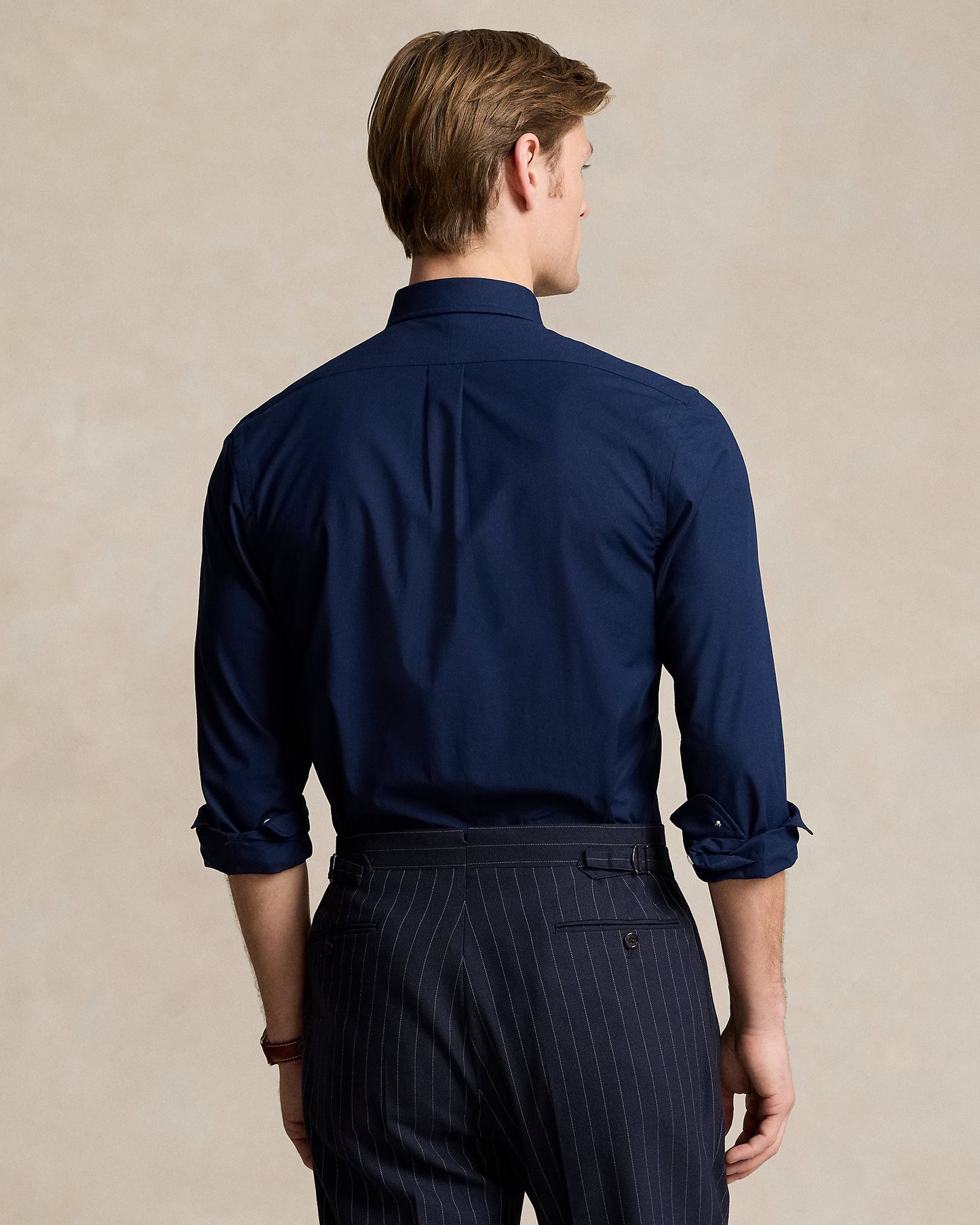 CAMISA SLIM FIT EN POPELINA STRETCH NAVY AZUL