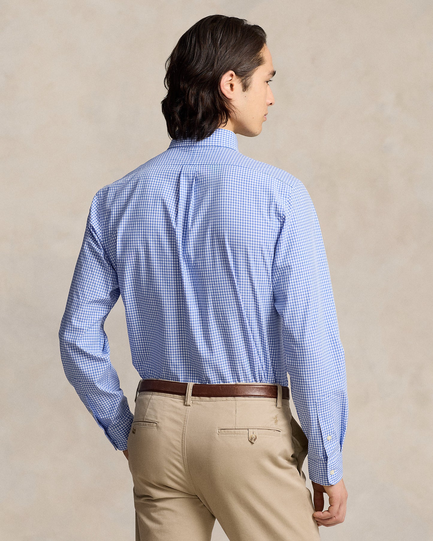 CAMISA EN POPELINA STRETCH CUSTOM FIT CHECKED BLUE