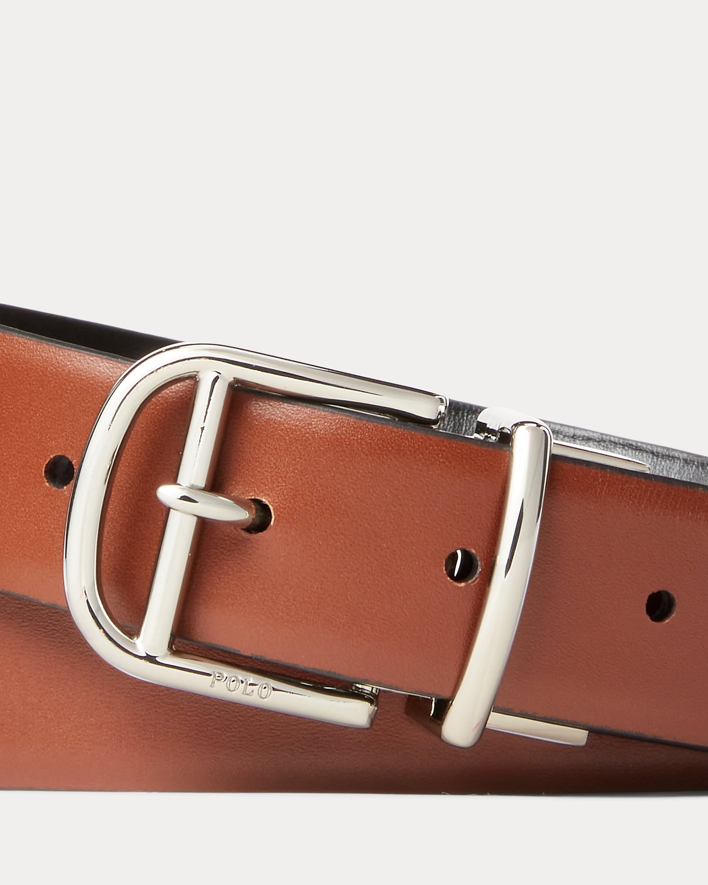 CINTURON RALPH LAUREN DOBLE FAZ NEGRO-COGNAC