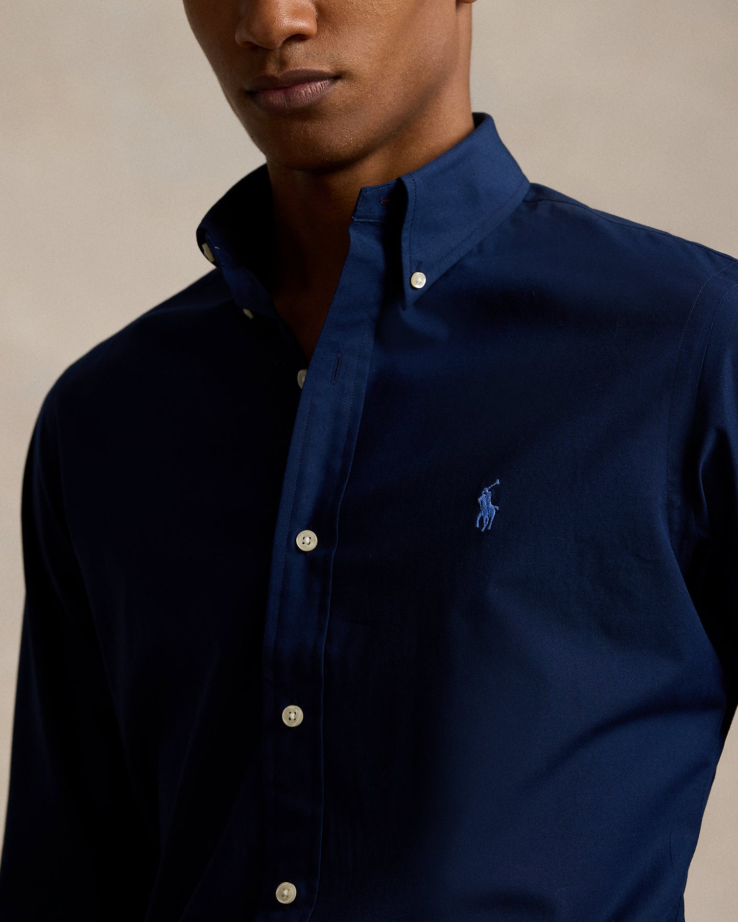 CAMISA CUSTOM FIT POPELINA STRETCH NAVY