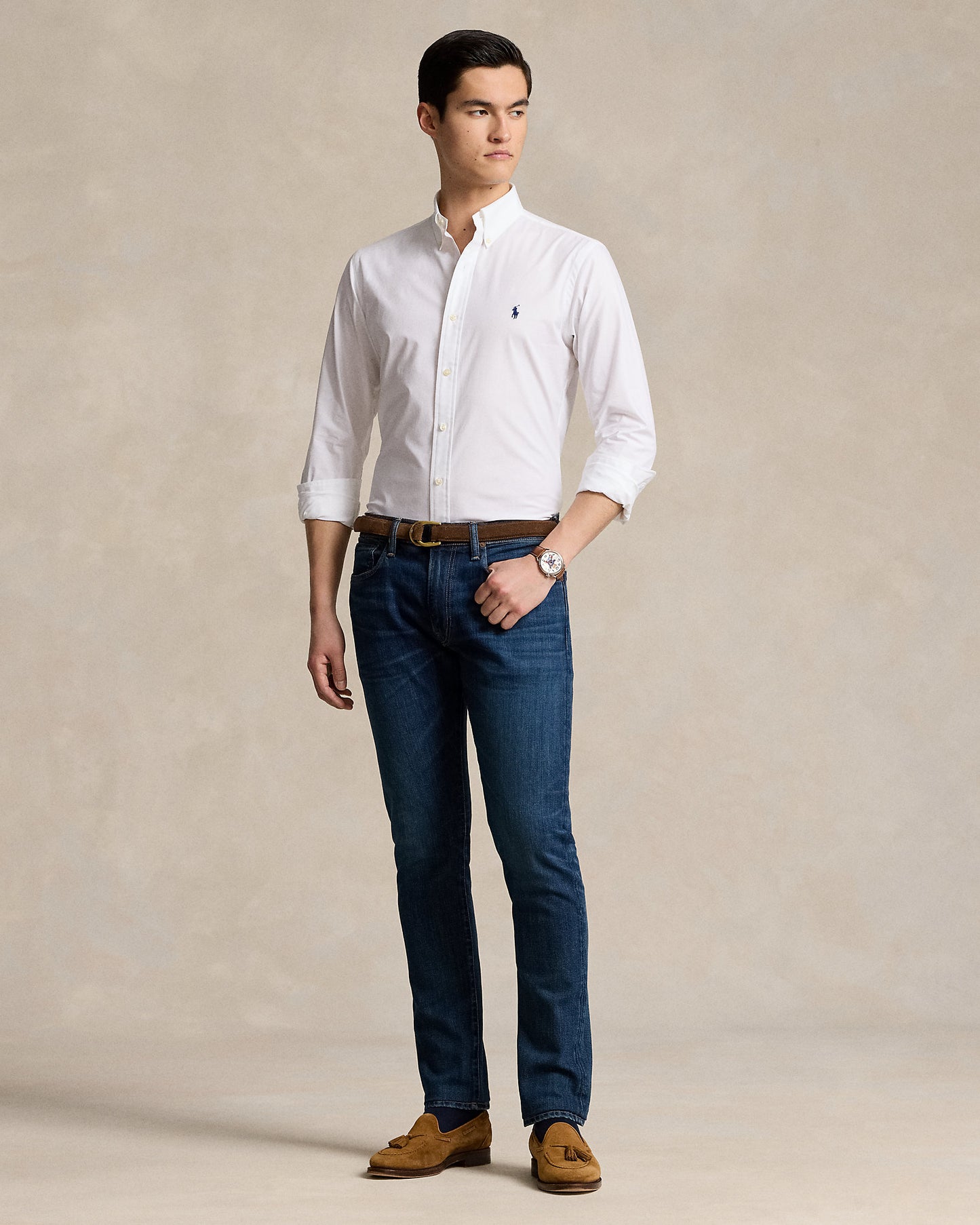 CAMISA CUSTOM FIT EN POPELINA STRECH BLANCO