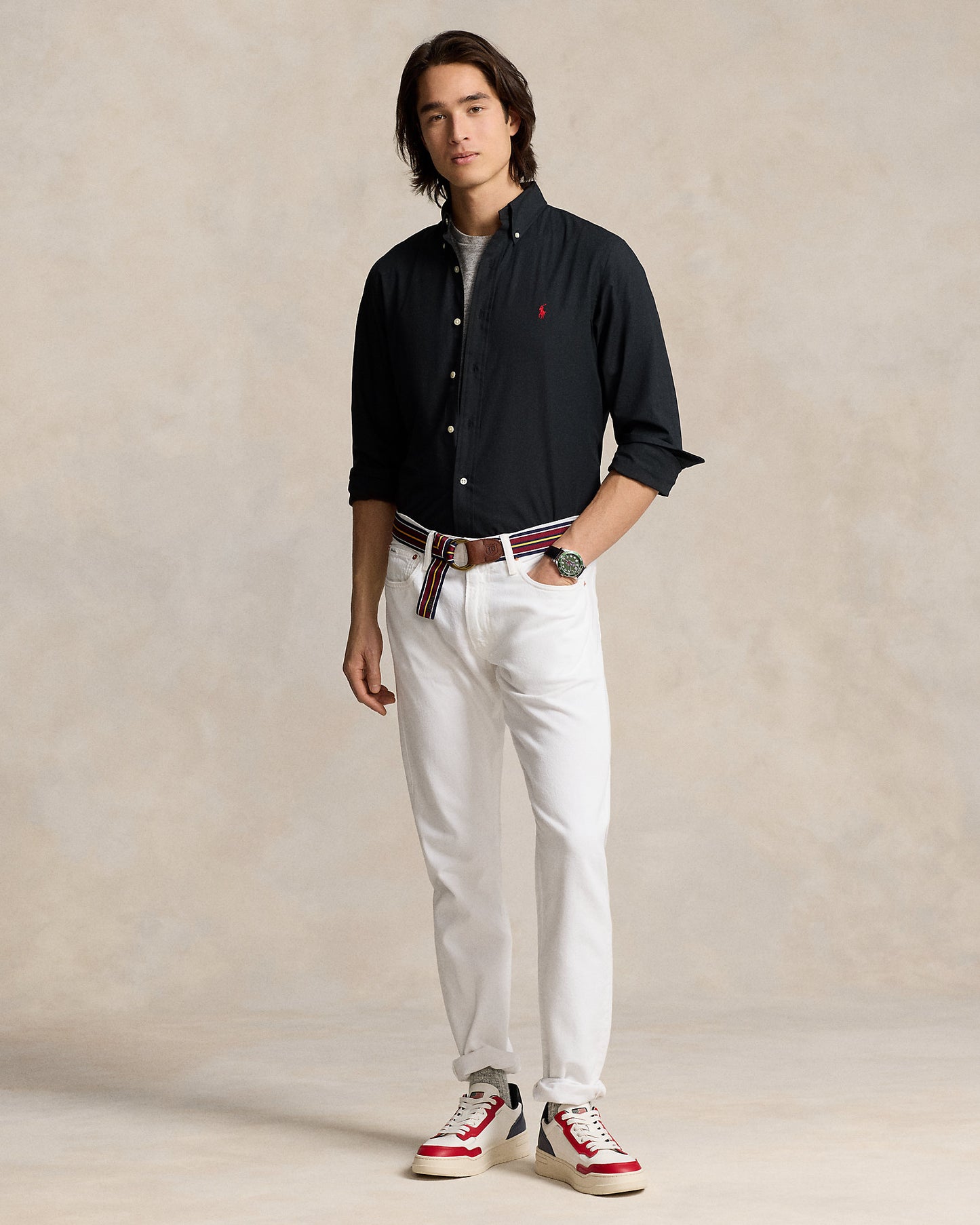 CAMISA CUSTOM FIT POPELINA STRETCH BLACK