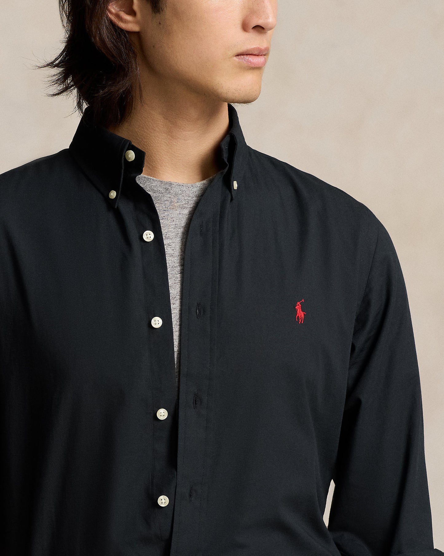 CAMISA CUSTOM FIT POPELINA STRETCH BLACK