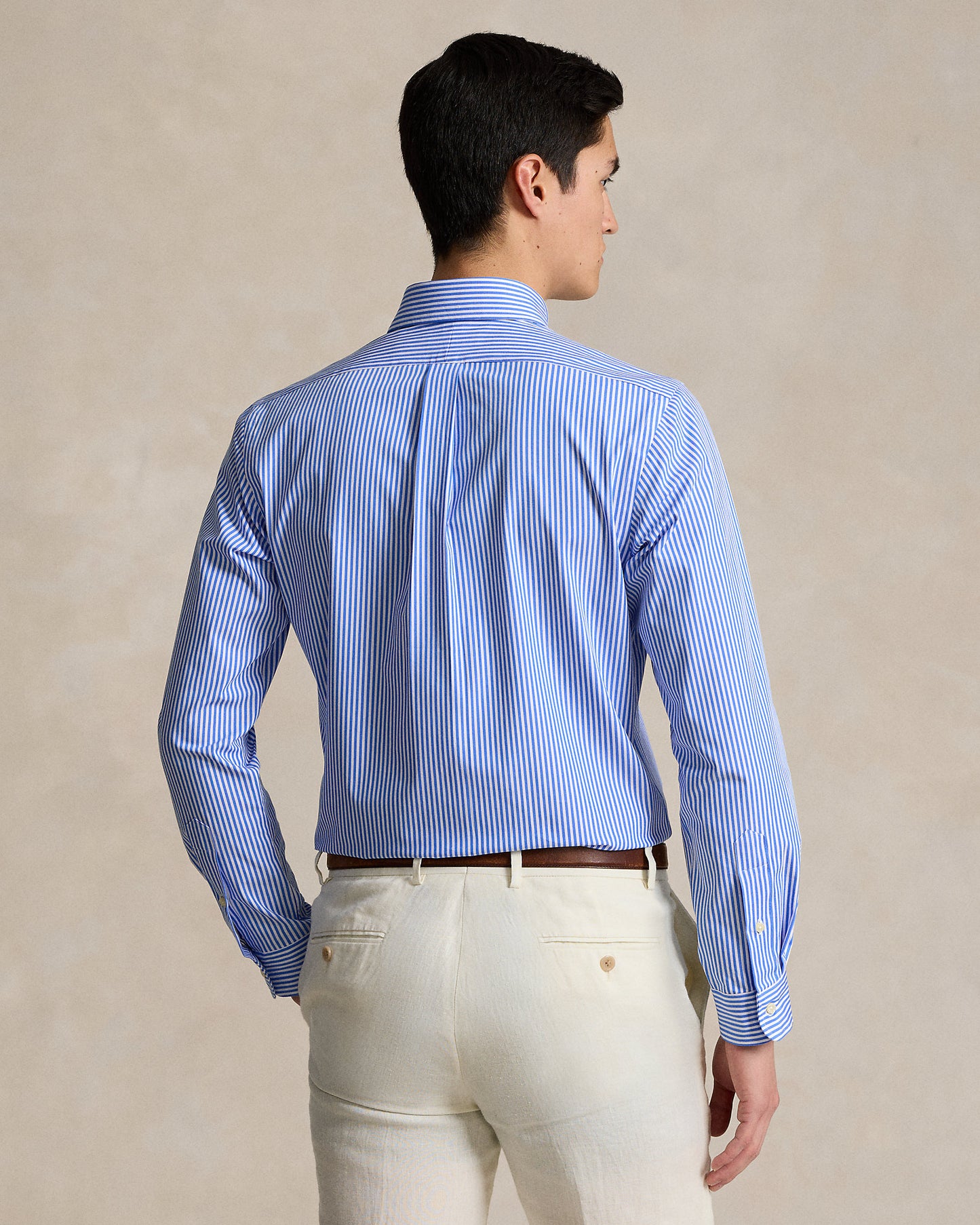 CAMISA CUSTOM FIT EN POPELINA STRETCH CANVAS BLUE