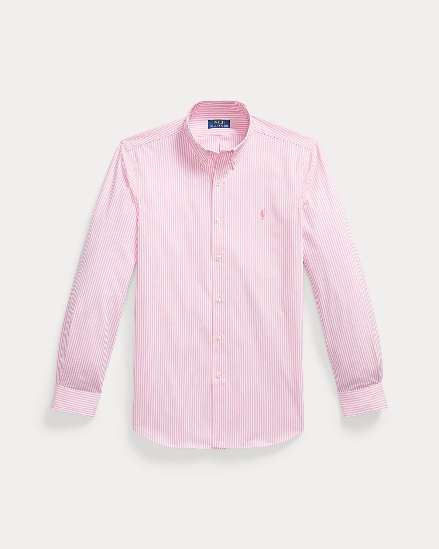 CAMISA CUSTOM FIT DE POPELINA ELASTICA PINK/WHITE RAYAS