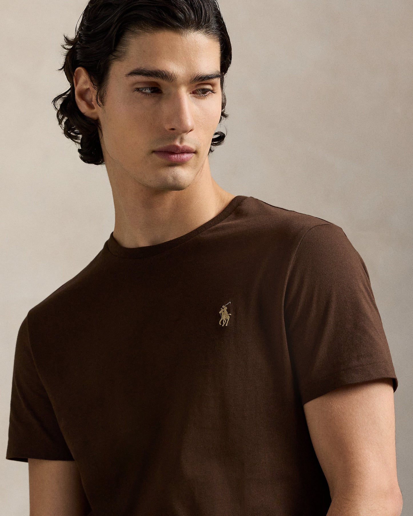 CAMISETA CUSTOM SLIM FIT ALGODON DE PUNTO NUTMEG BROWN