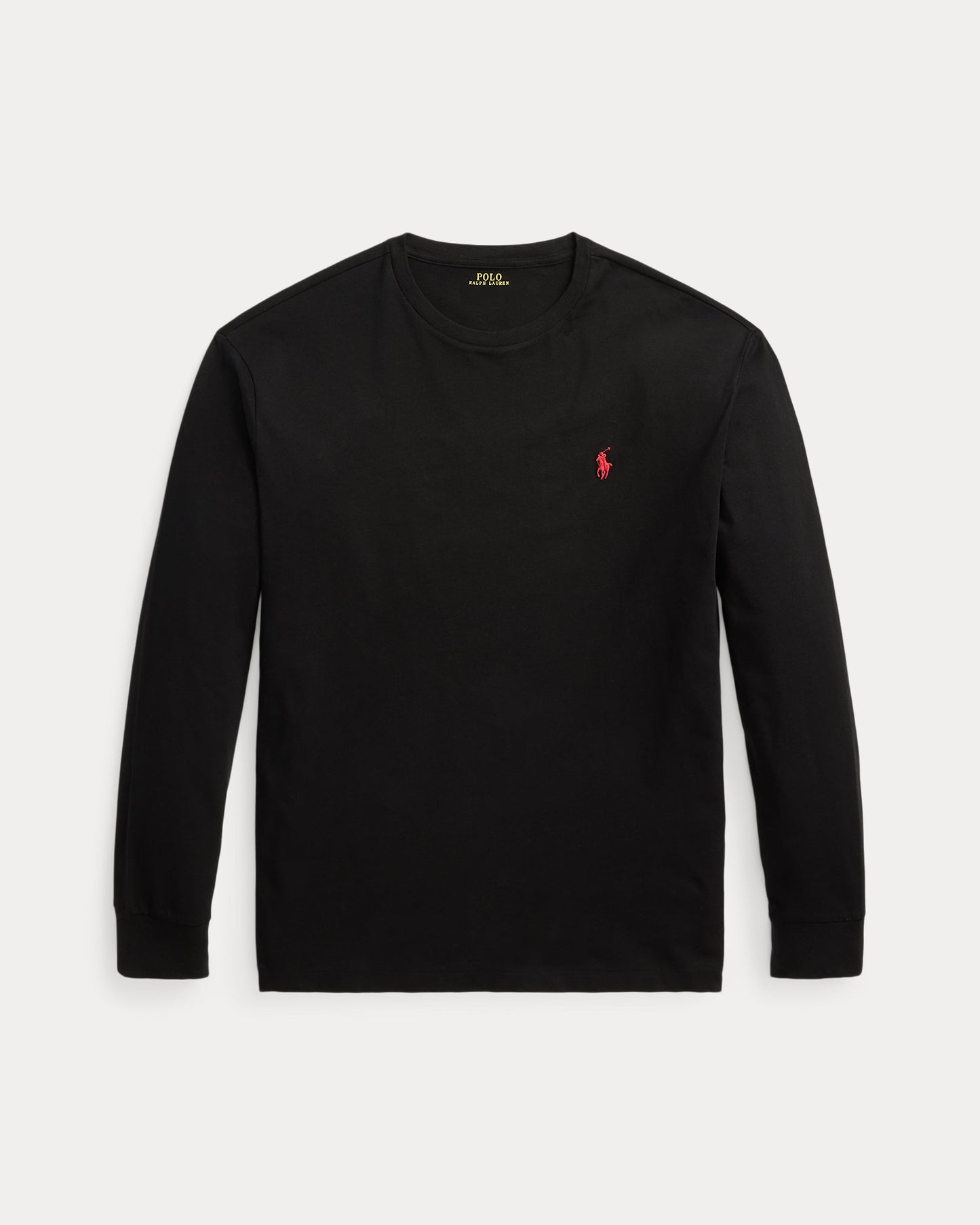 CAMISETA CLASSIC FIT MANGA LARGA DE ALGODON DE PUNTO POLO BLACK