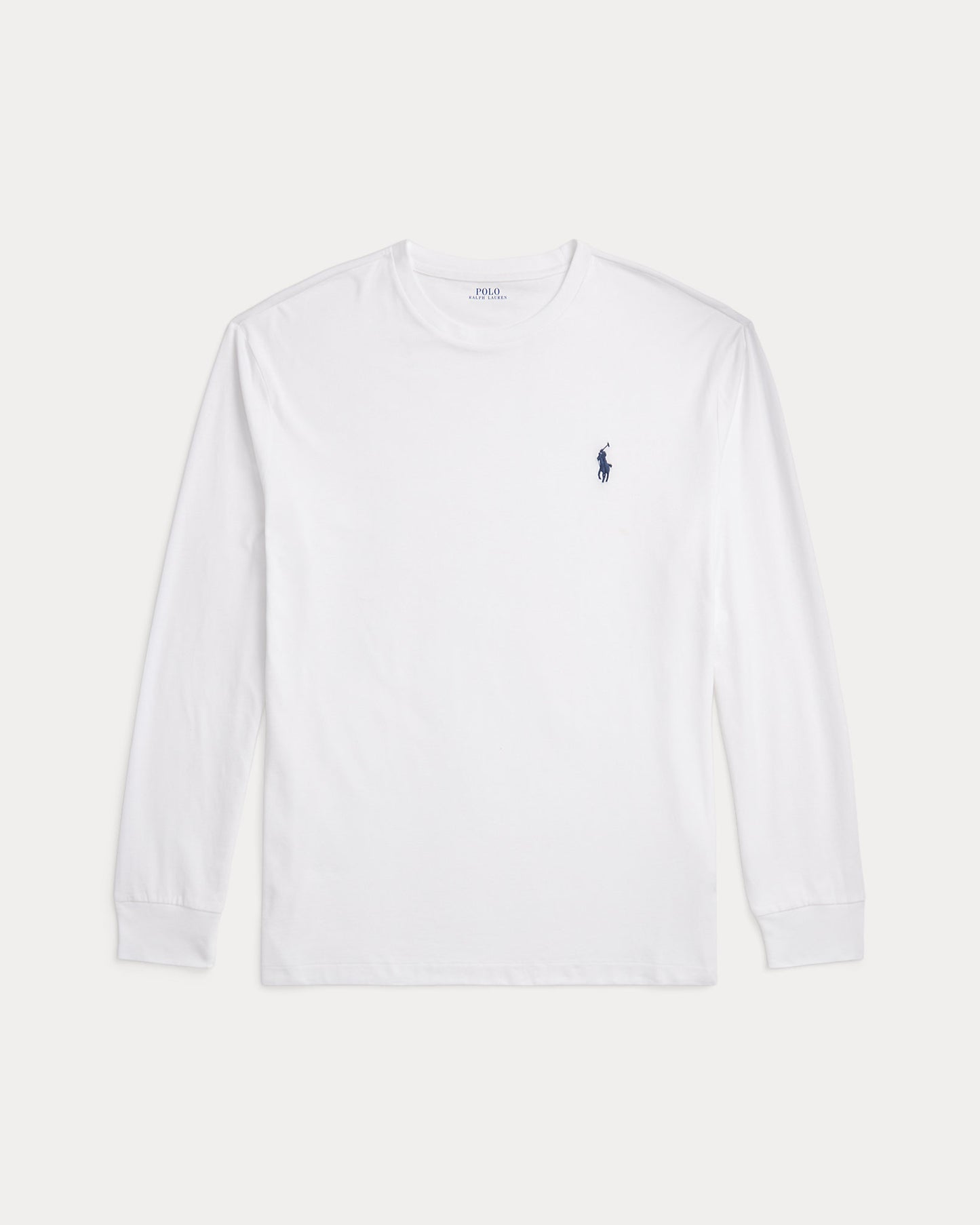 CAMISETA CLASSIC FIT MANGA LARGA DE ALGODON DE PUNTO WHITE