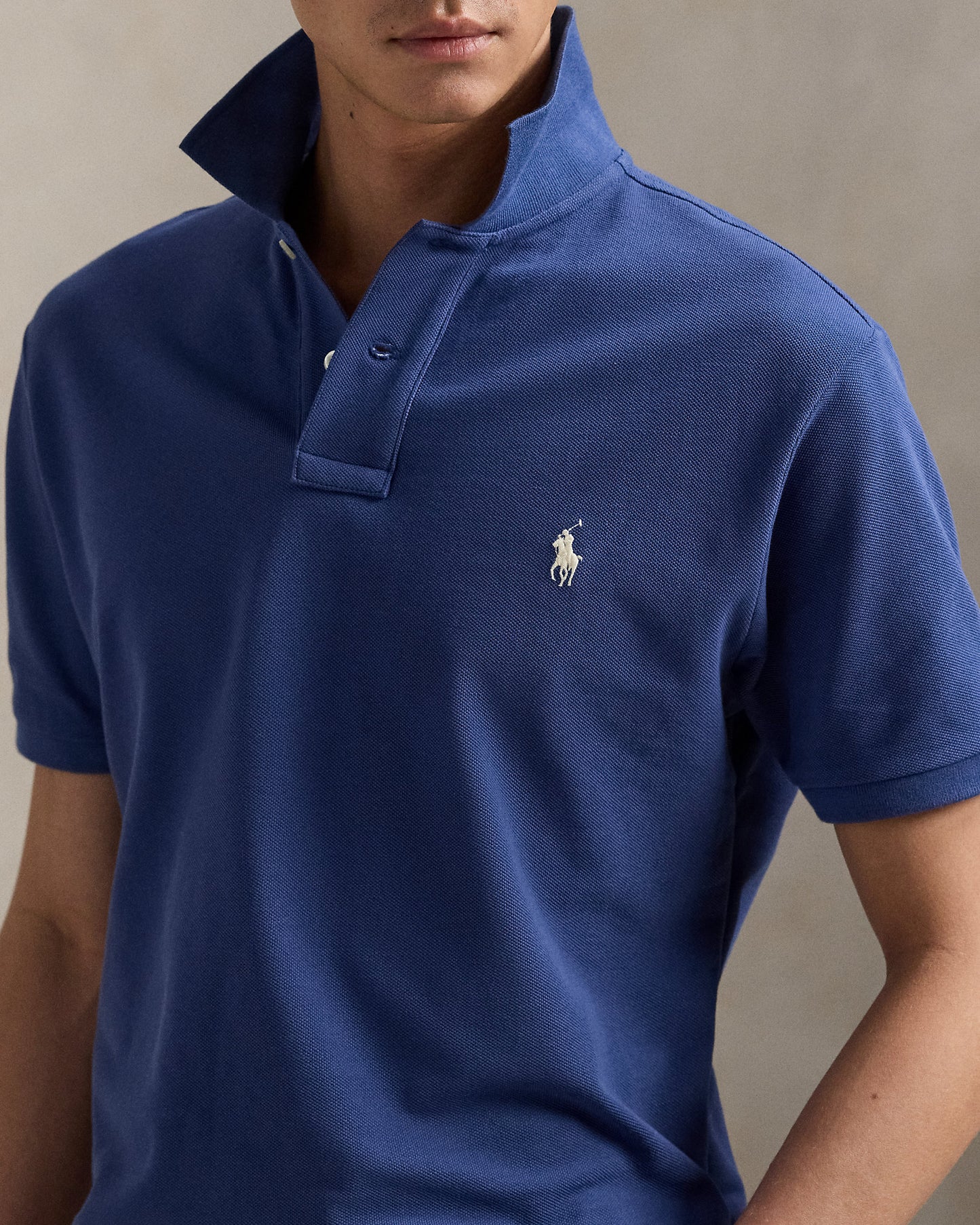 POLO DE PIQUE CUSTOM SLIM EARTH BLUE