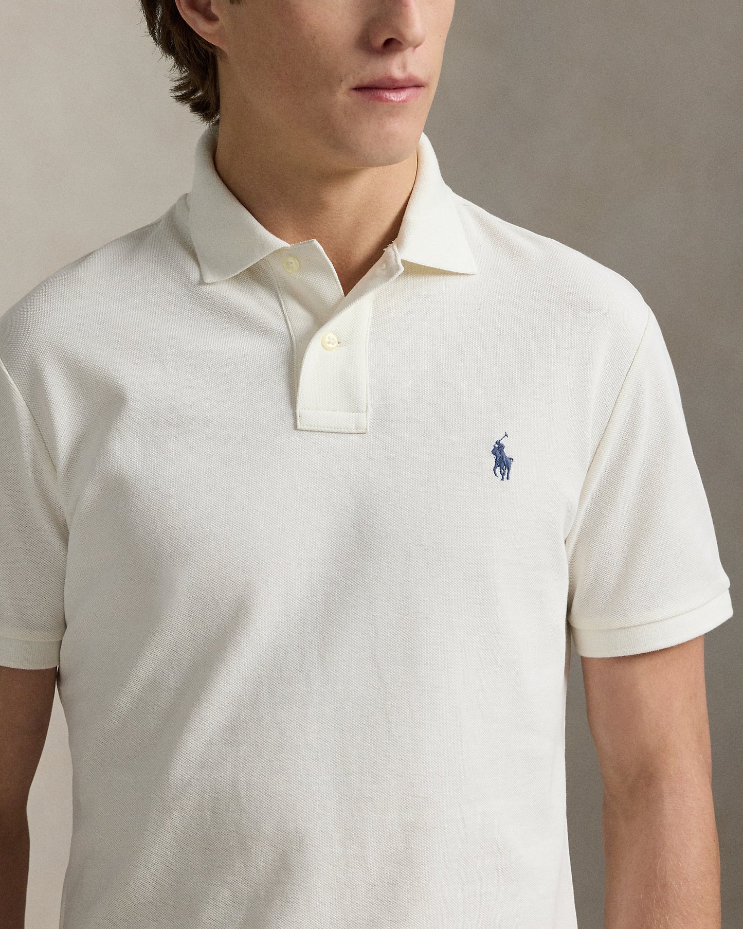 POLO DE PIQUE CUSTOM SLIM PALE CREAM
