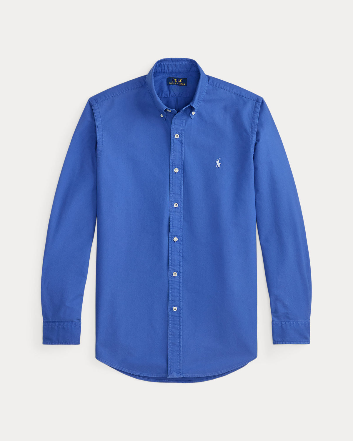 CAMISA EN OXFORD TEÑIDO EN PRENDA CUSTOM FIT NEW IRIS BLUE WHITE PP