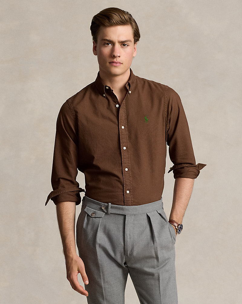 CAMISA CUSTOM FIT GD OXFORD CHOCOLATE MOUSSE