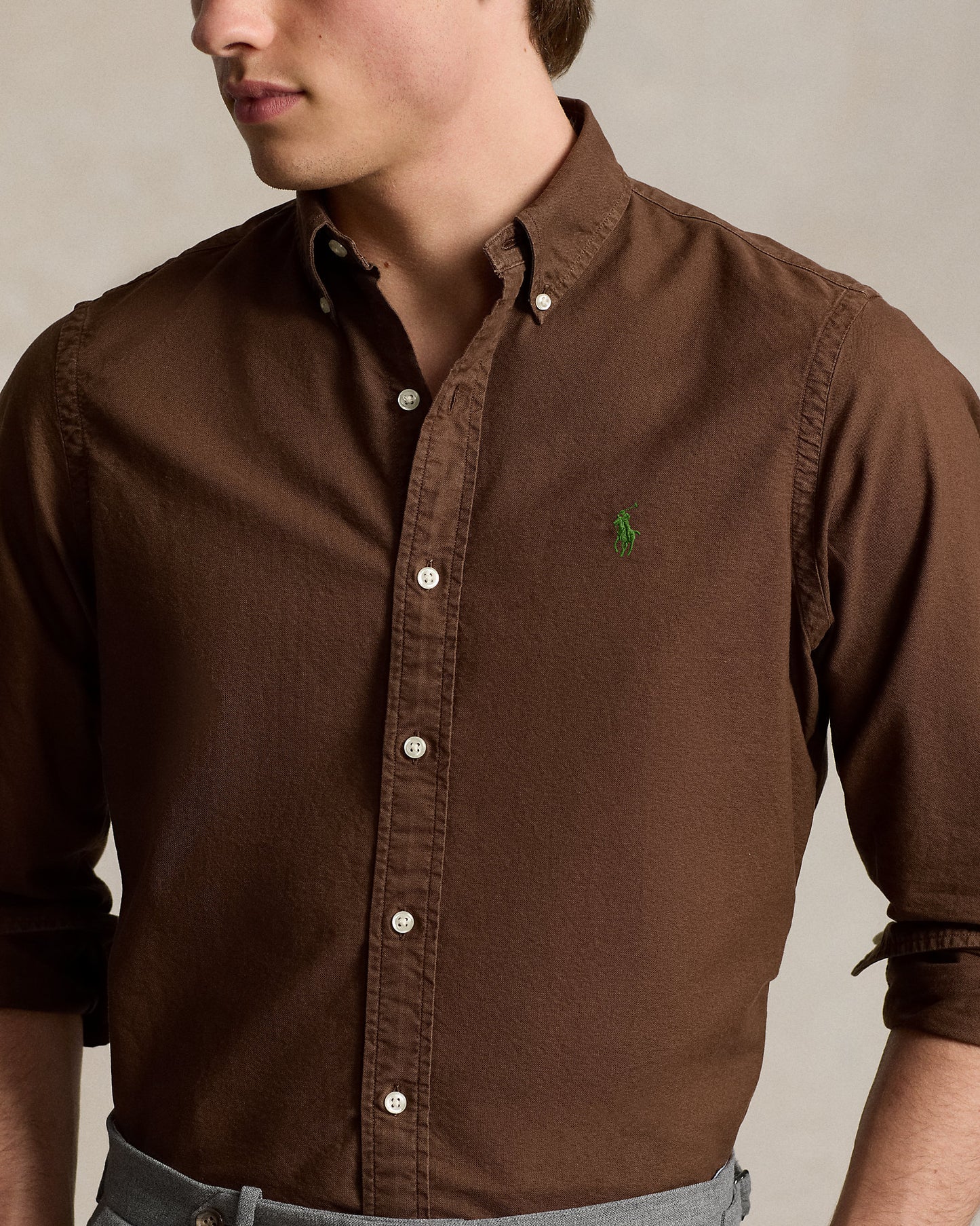 CAMISA CUSTOM FIT GD OXFORD CHOCOLATE MOUSSE