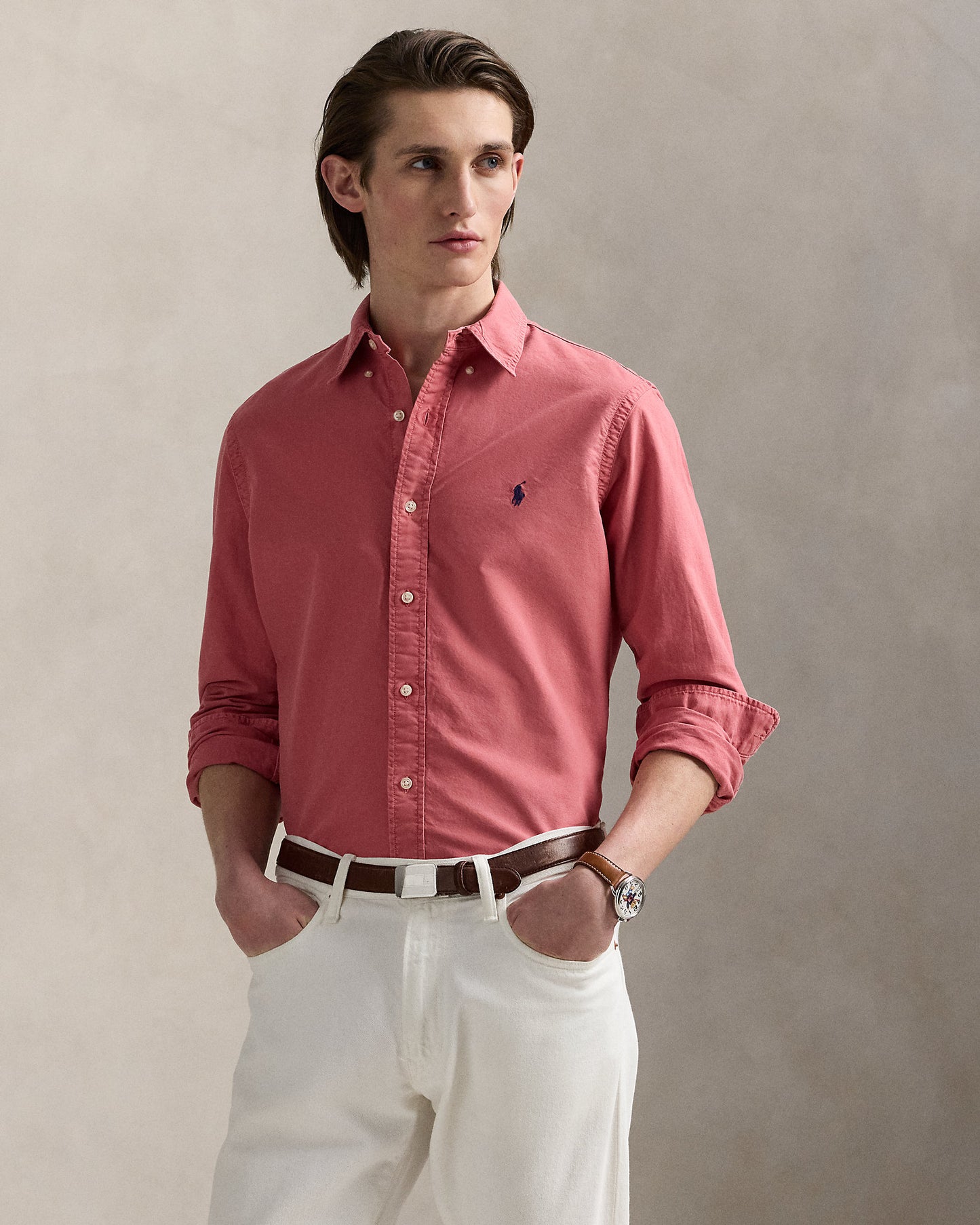 CAMISA OXFORD TEÑIDO EN PRENDA CUSTOM FIT ADIRONDACK BERRY