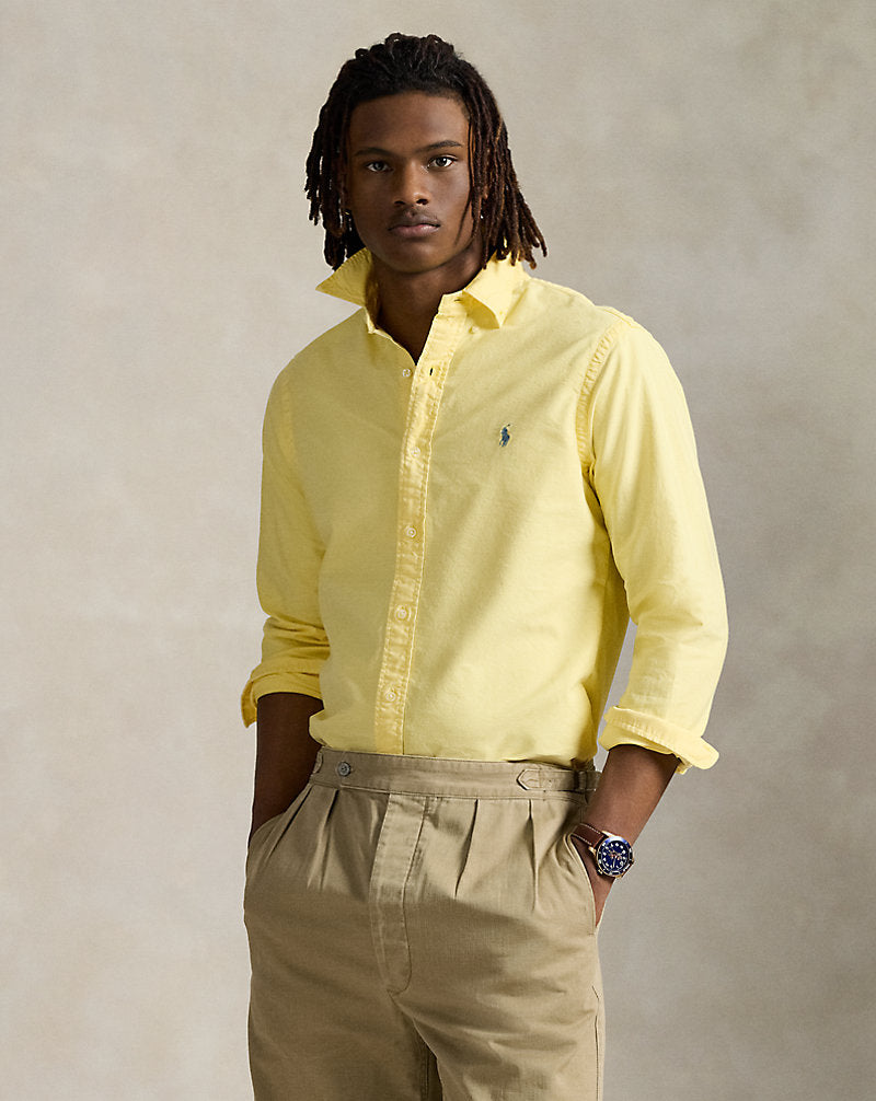 CAMISA OXFORD TEÑIDA EN PRENDA CUSTOM FIT WICKET YELLOW