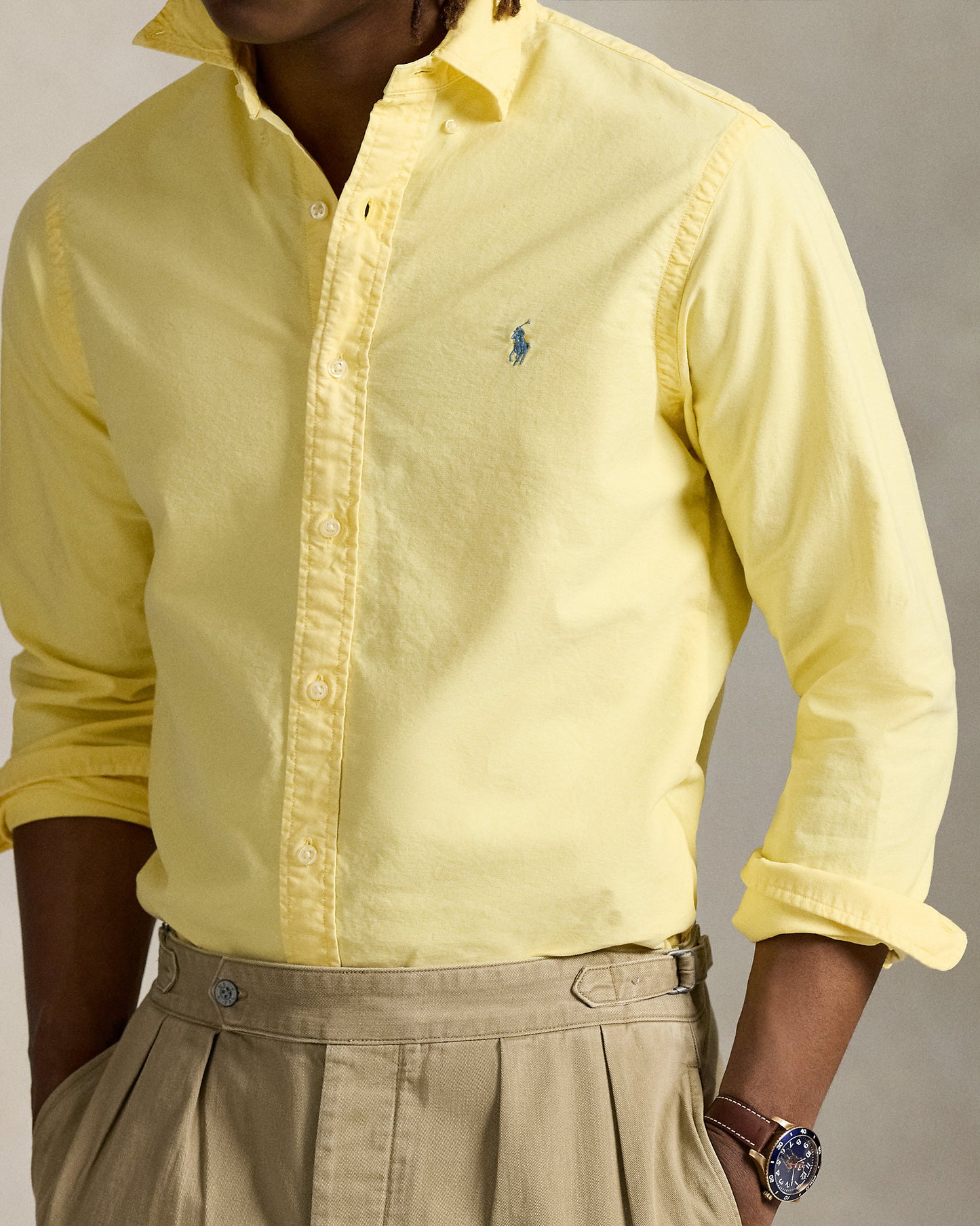 CAMISA OXFORD TEÑIDA EN PRENDA CUSTOM FIT WICKET YELLOW