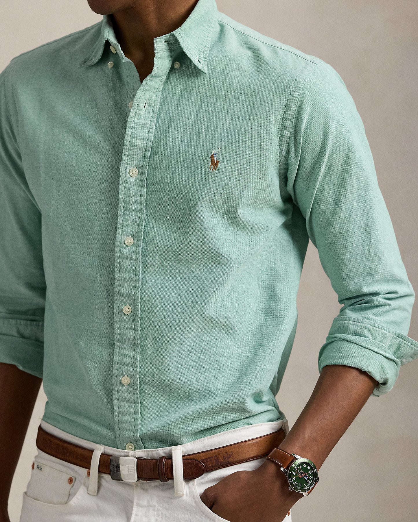 LA ICONICA CAMISA OXFORD CUSTOM FIT HILLSIDE GREEN