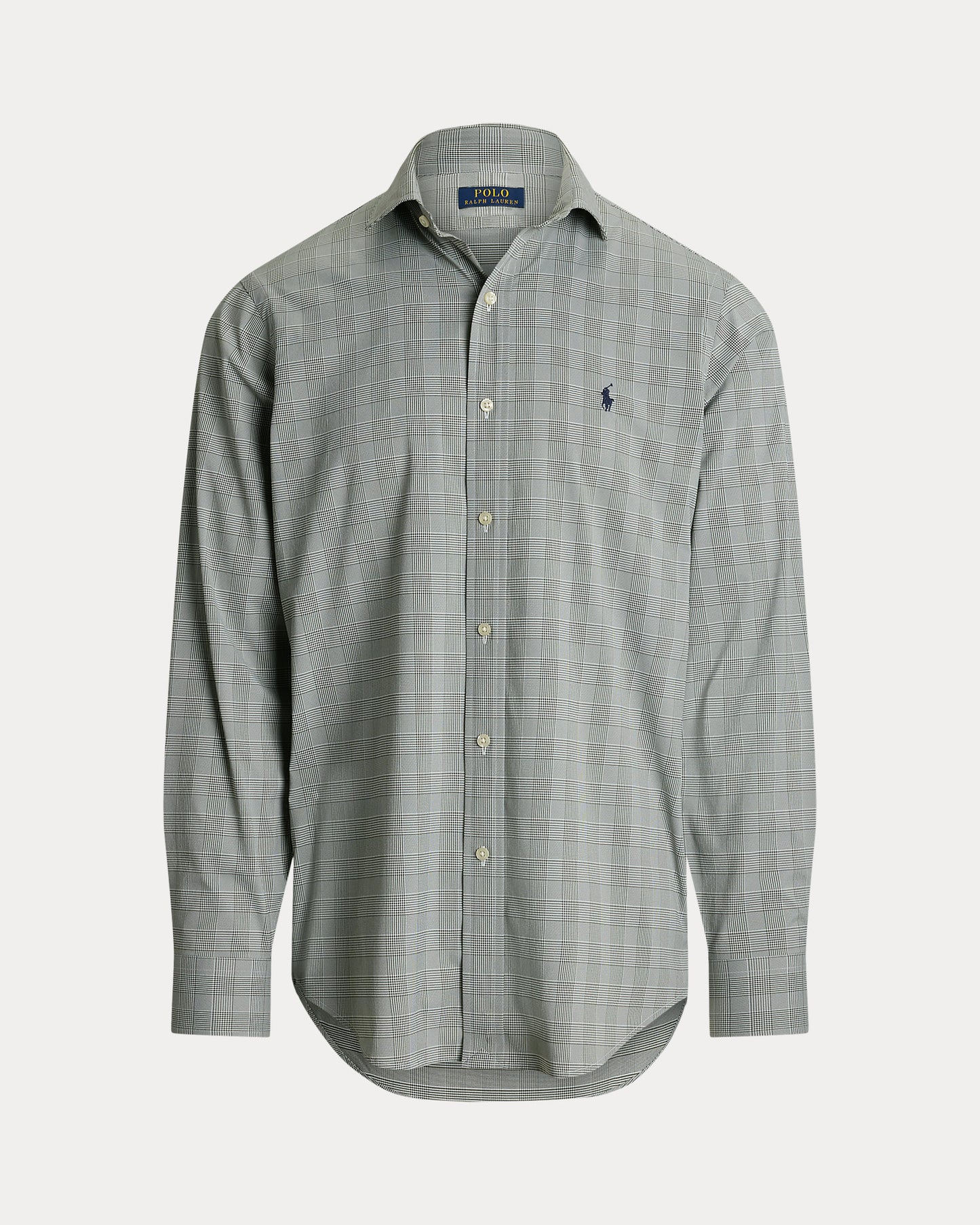 CUSTOM FIT PLAID PERFORMANCE TWILL SHIRT GRAY