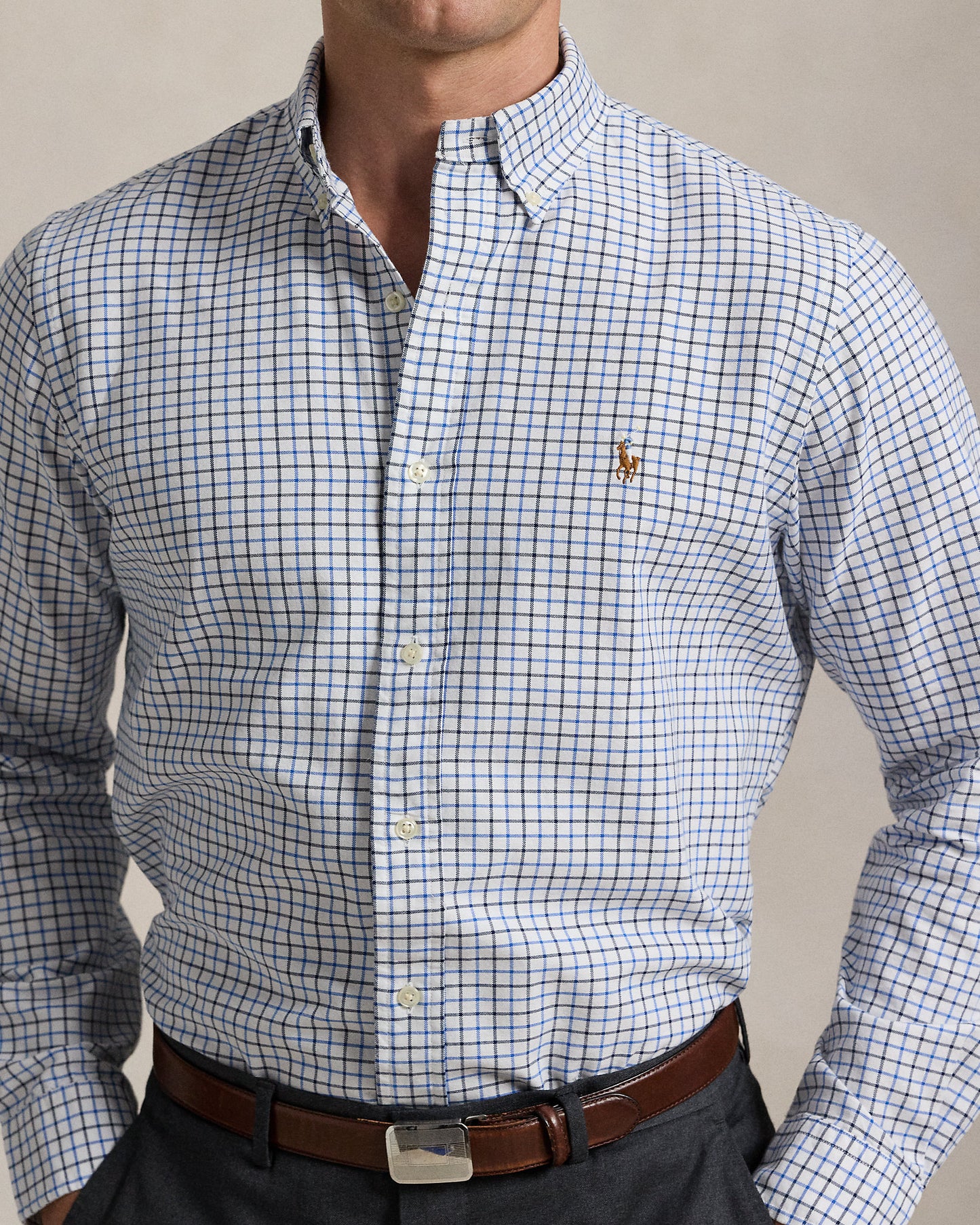 CAMISA CUSTOM FIT OXFORD TATTERSALL