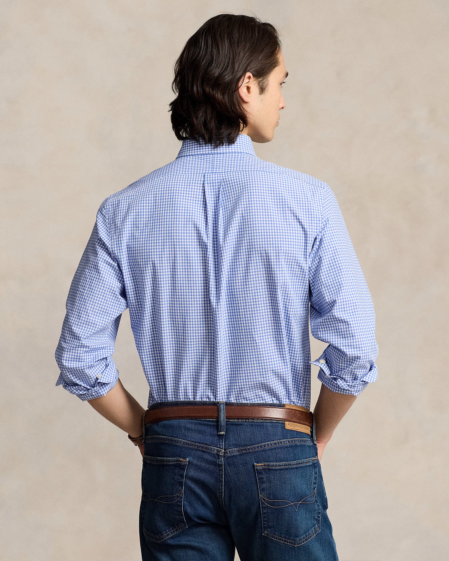 CAMISA CUSTOM FIT POPELINA STRETCH CORE BLUE CHECKED