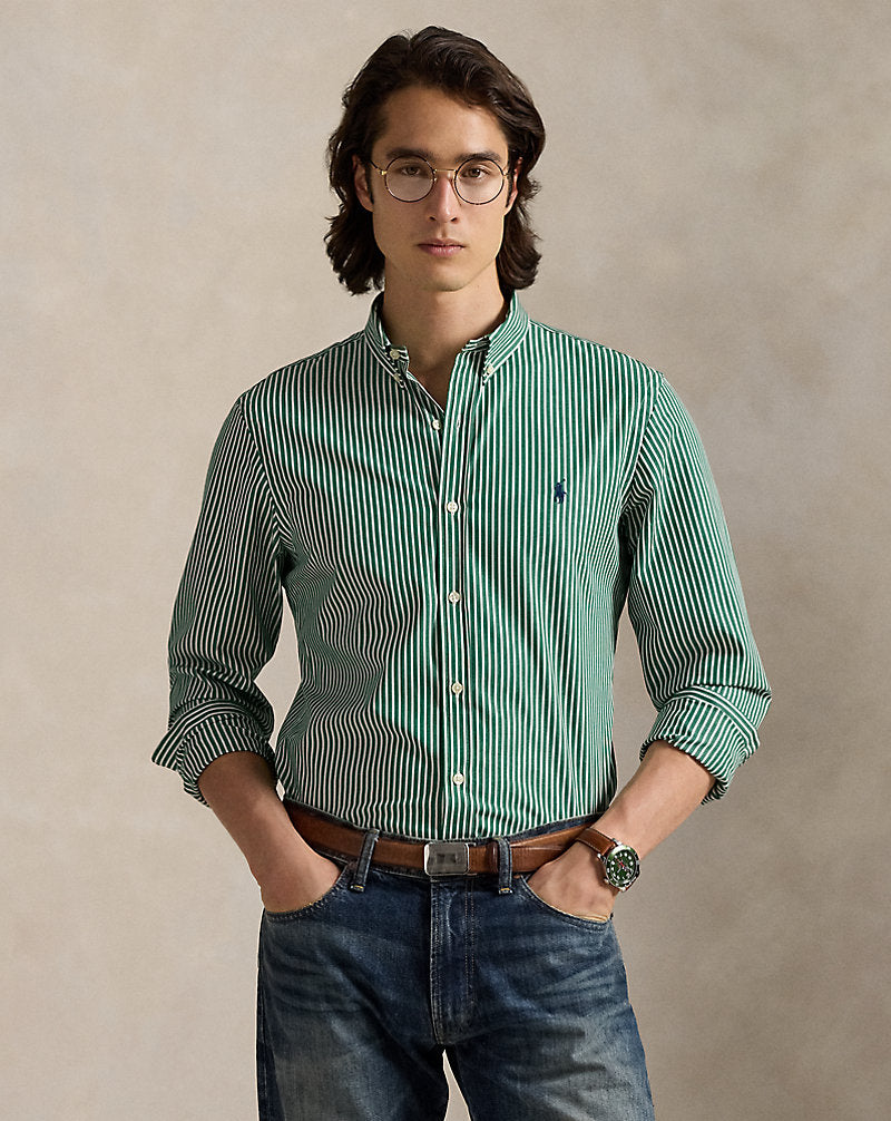 CAMISA CUSTOM FIT DE POPELINA ELASTICA