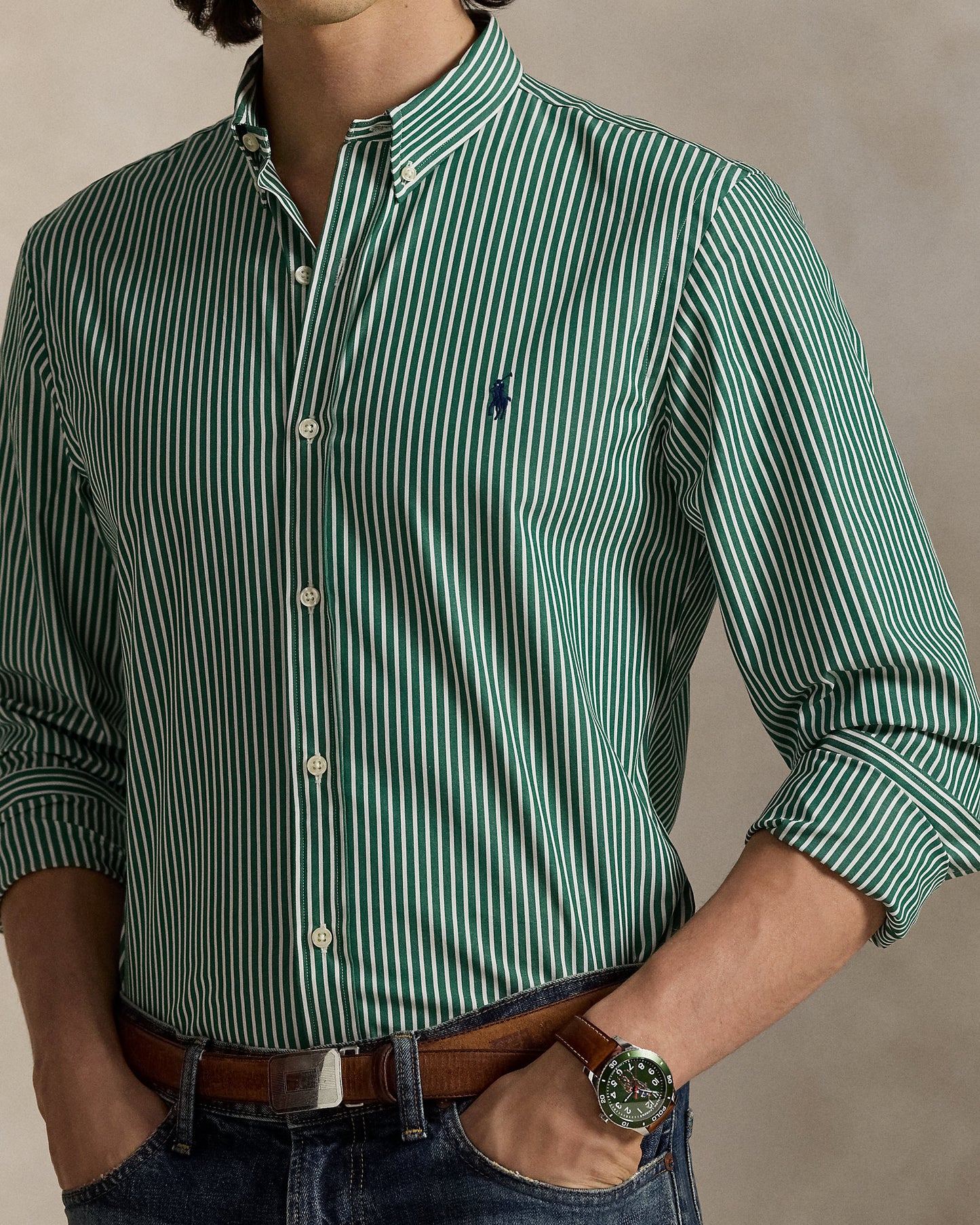 CAMISA CUSTOM FIT DE POPELINA ELASTICA