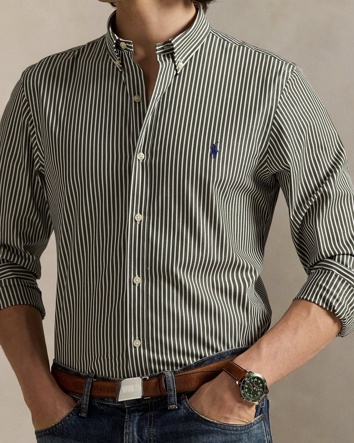 CAMISA CUSTOM FIT DE POPELINA ELASTICA