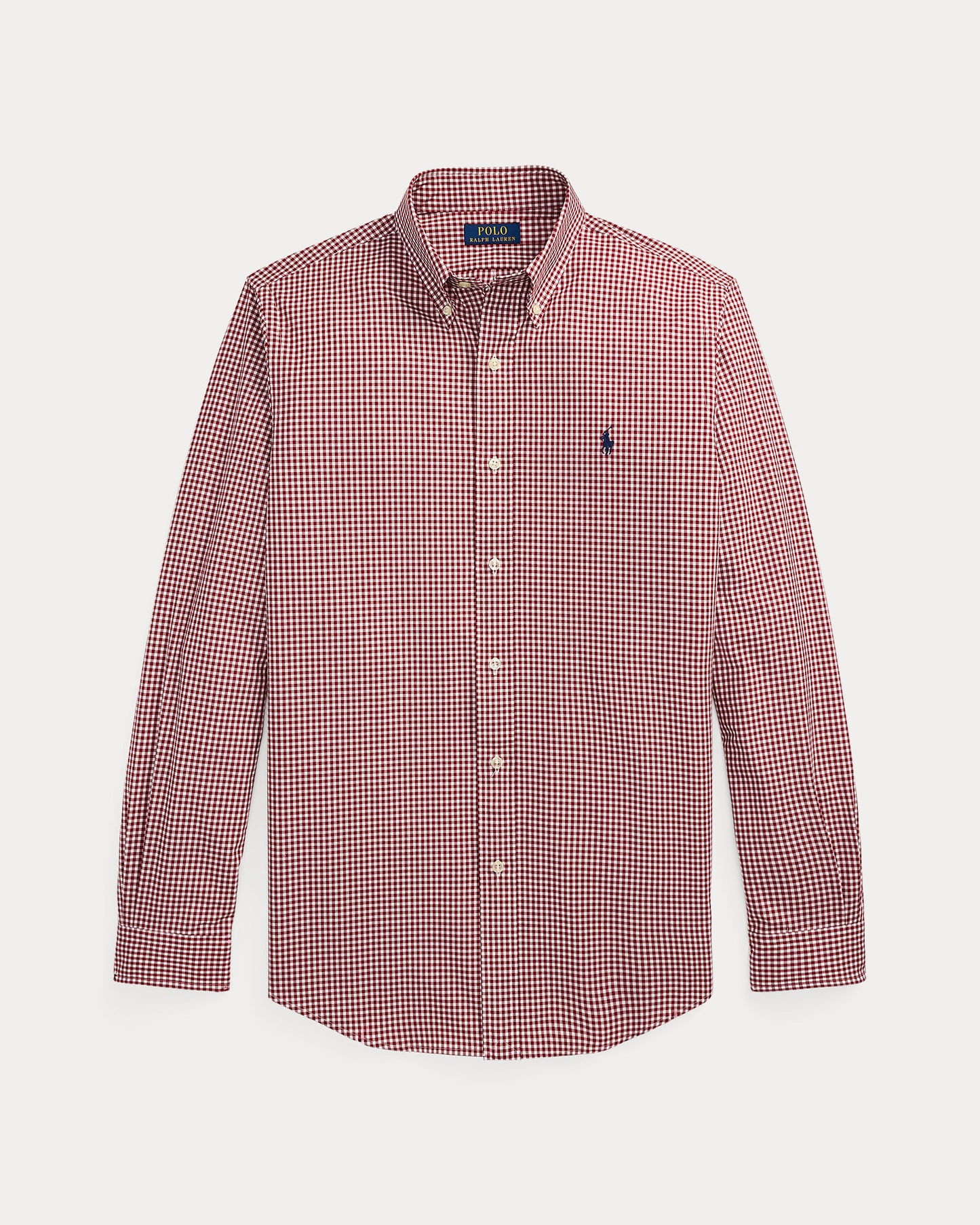 CAMISA CUSTOM FIT EN POPELINA STRETCH A CUADROS VINO