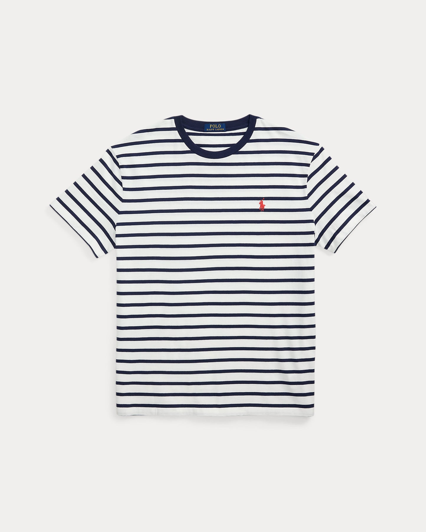 CAMISETA CLASSIC FIT DE ALGODON DE PUNTO A RAYAS NAVY