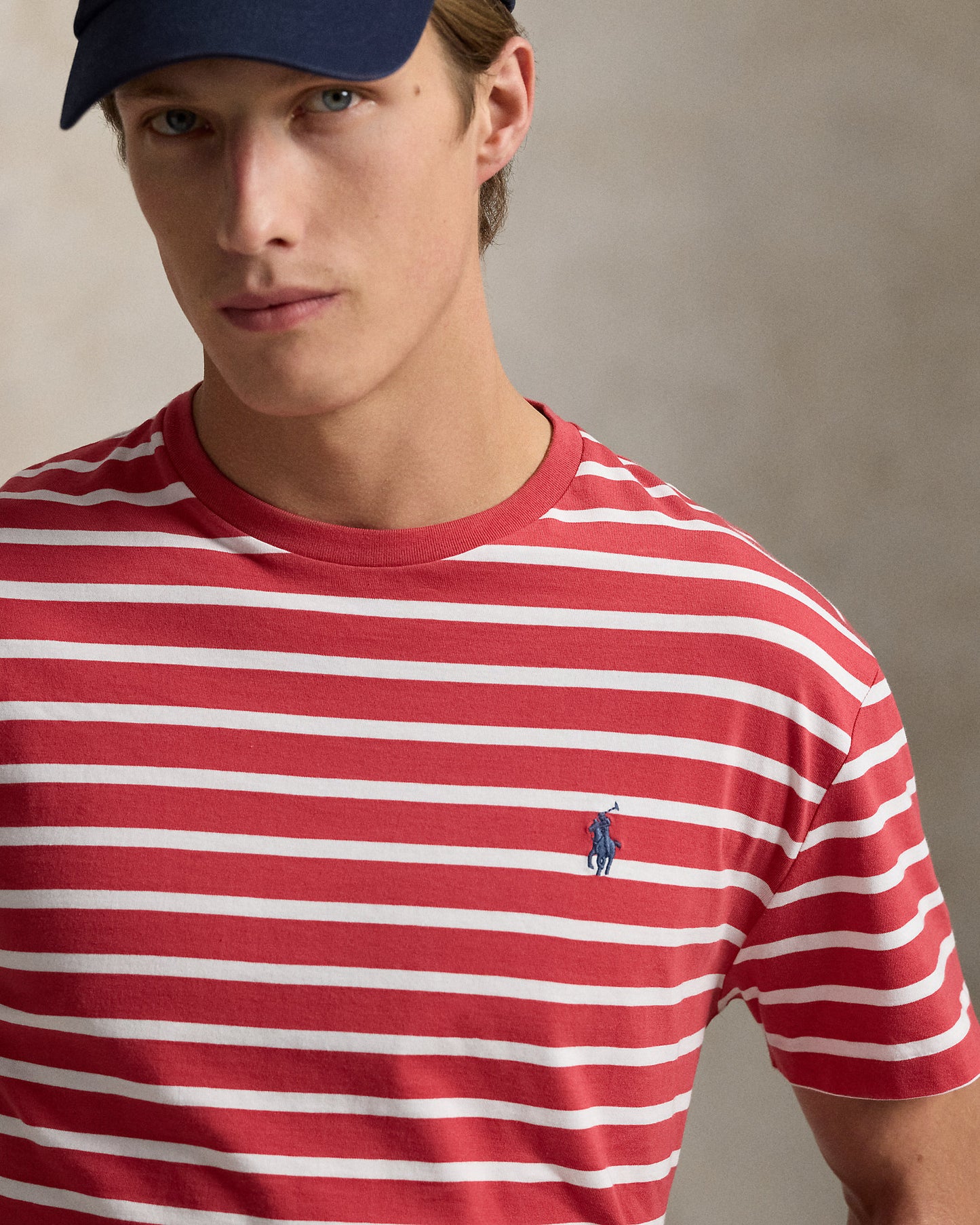 CAMISETA CLASSIC FIT DE ALGODON DE PUNTO A RAYAS