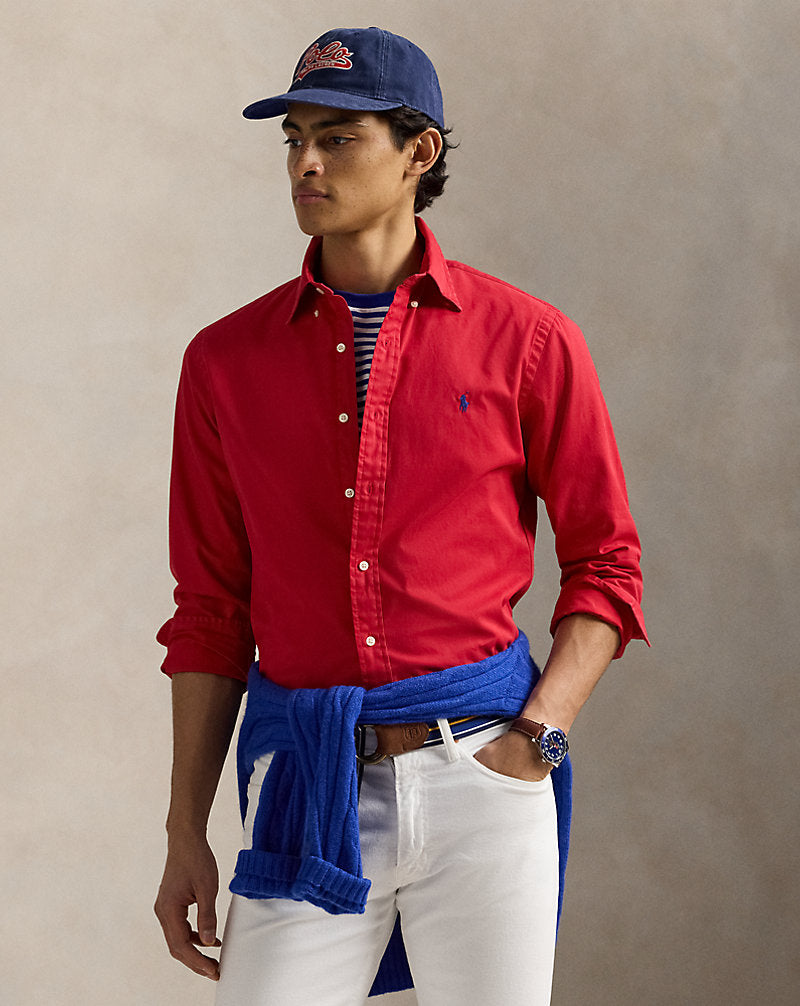 CAMISA CUSTOM FIT DE TWILL RL RED
