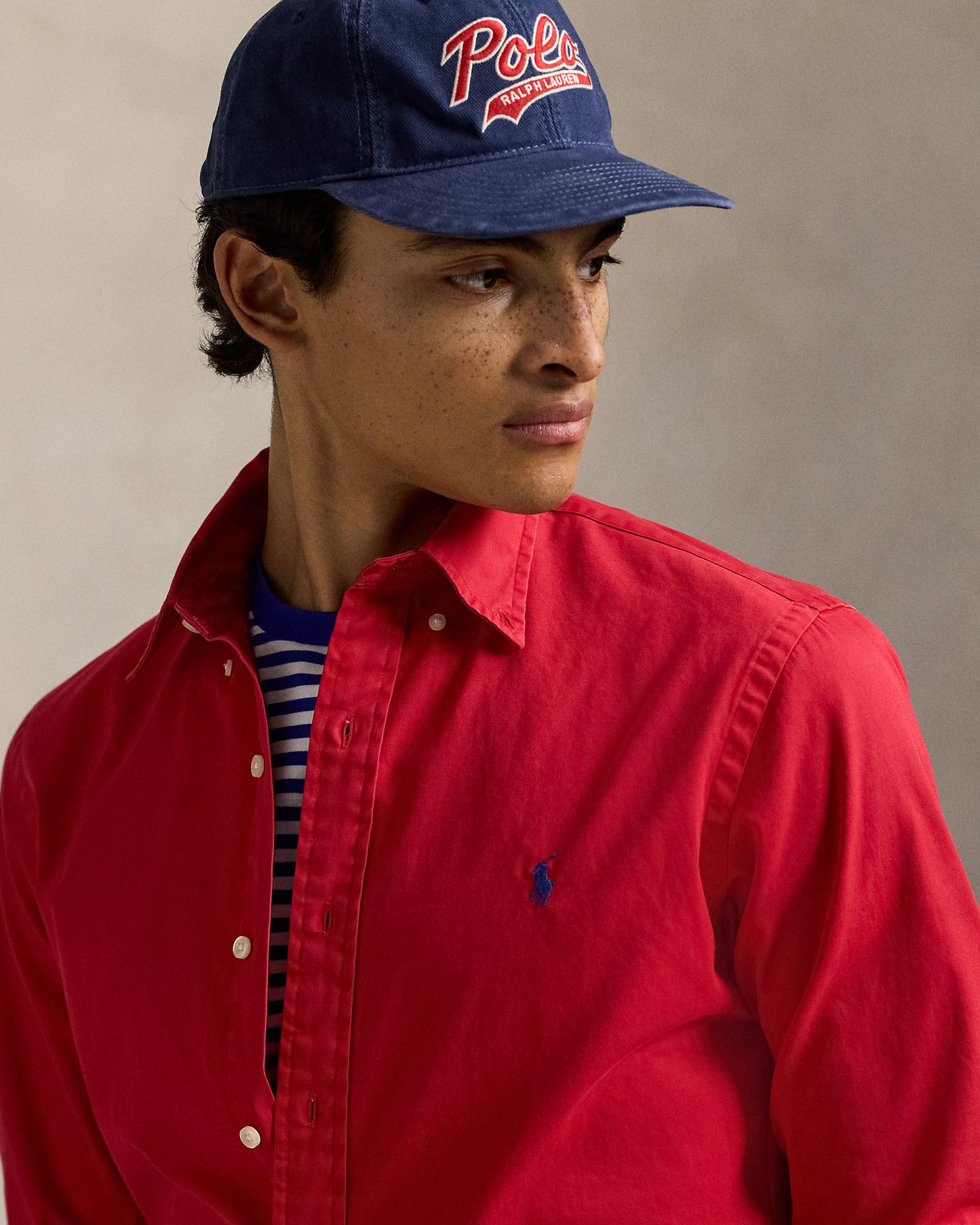 CAMISA CUSTOM FIT DE TWILL RL RED