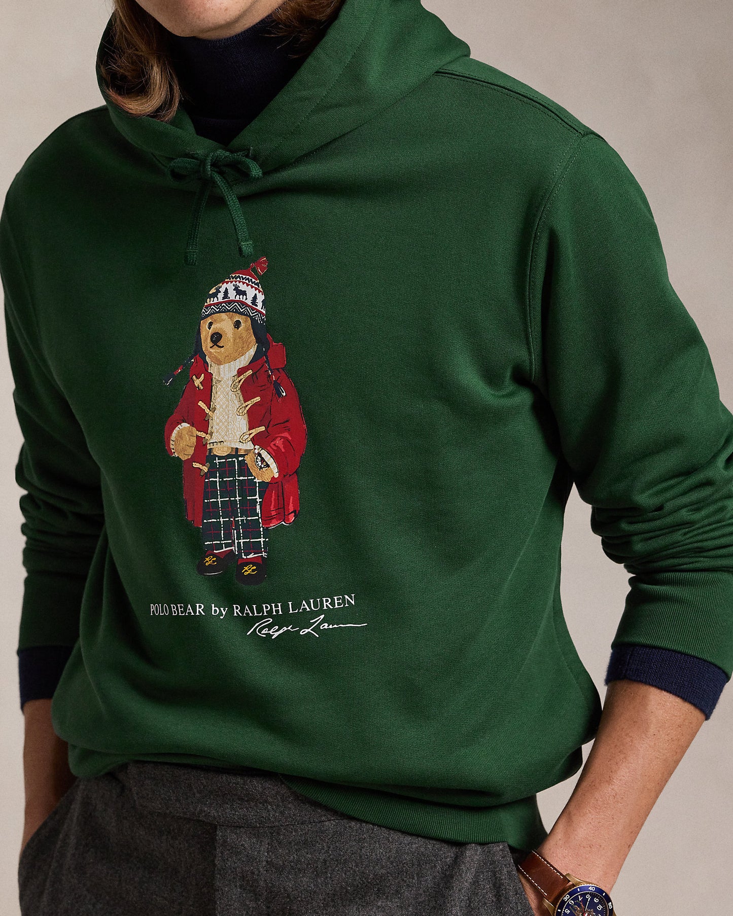 SUDADERA DE FELPA CON POLO BEAR VINTAGE PINE