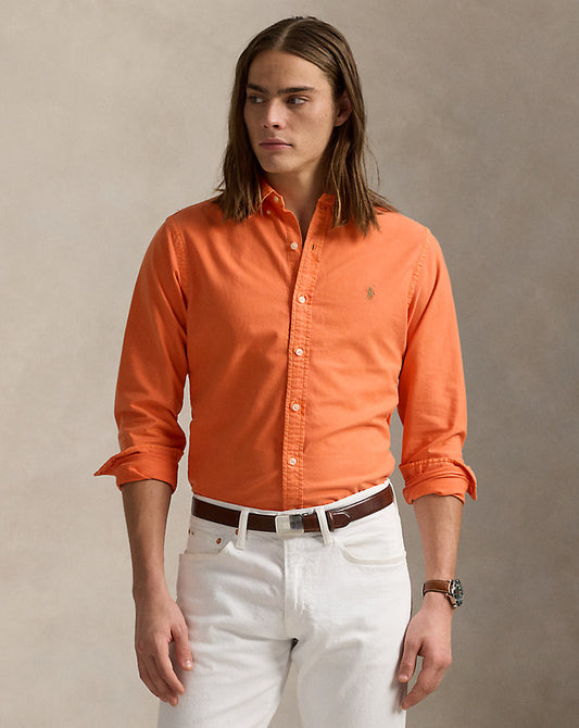 CAMISA OXFORD TEÑIDO EN PRENDA CUSTOM FIT MELON
