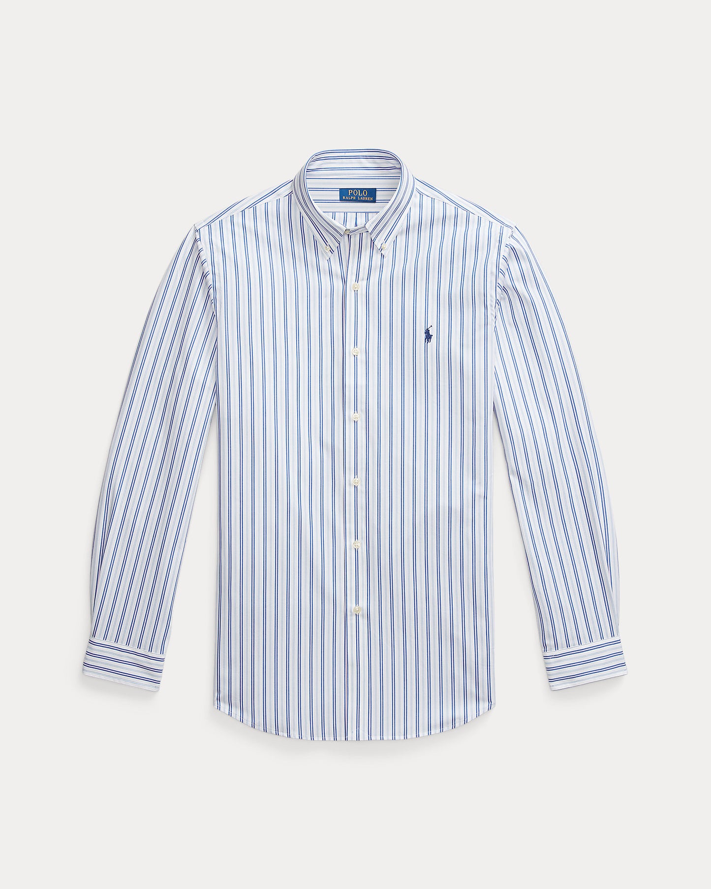 CAMISA CUSTOM FIT DE POPELINA STRETCH WHITE BLUE