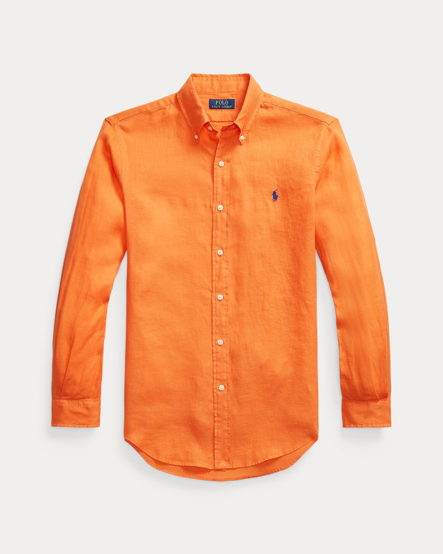 CAMISA CUSTOM FIT DE LINO NARANJA