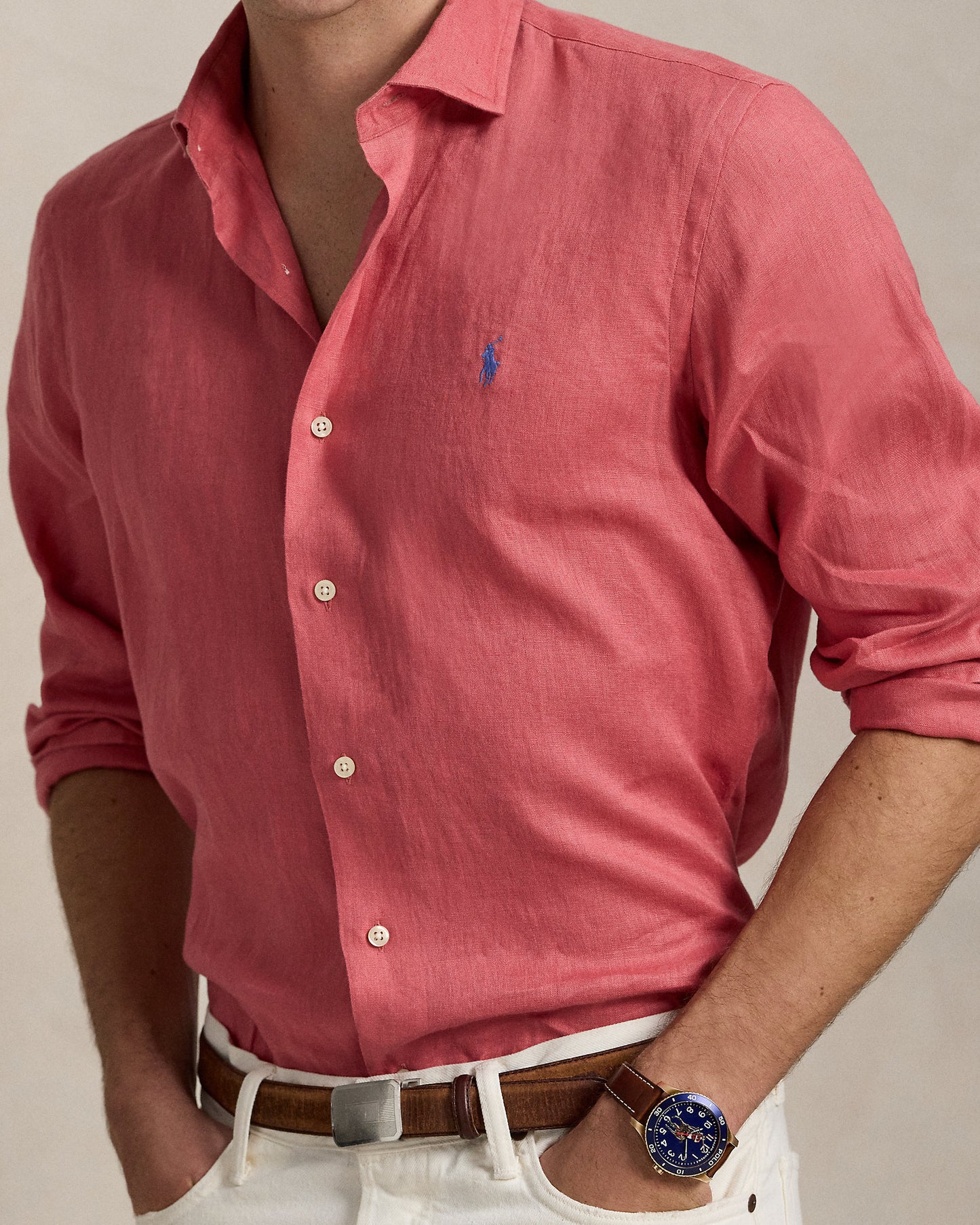 CAMISA CUSTOM FIT DE LINO LIGERO