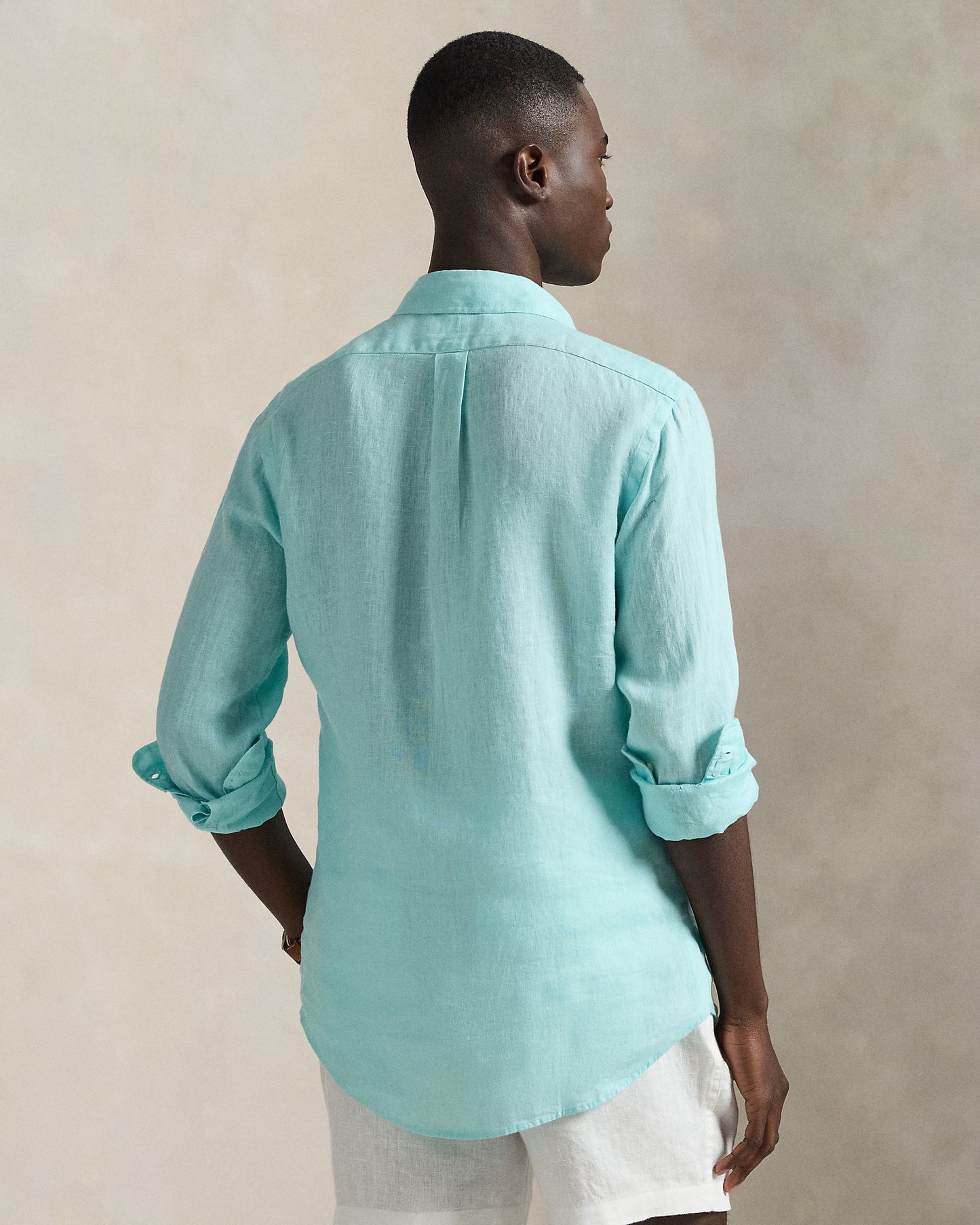 CAMISA DE LINO LIGERO CUSTOM FIT NEW AQUA