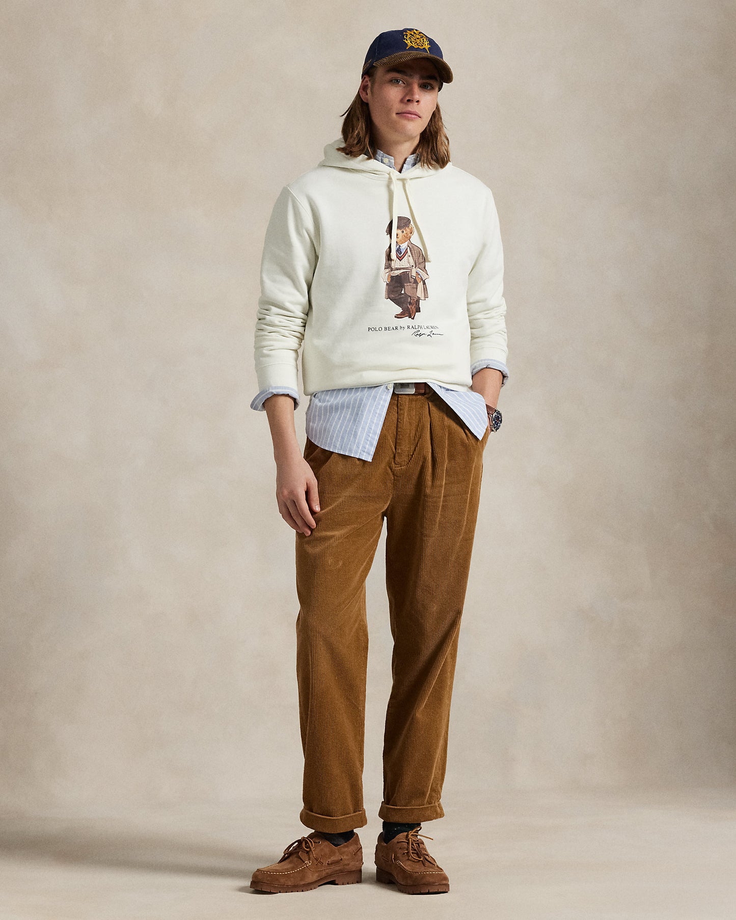 SUDADERA DE FELPA CON CAPUCHA POLO BEAR WHITE