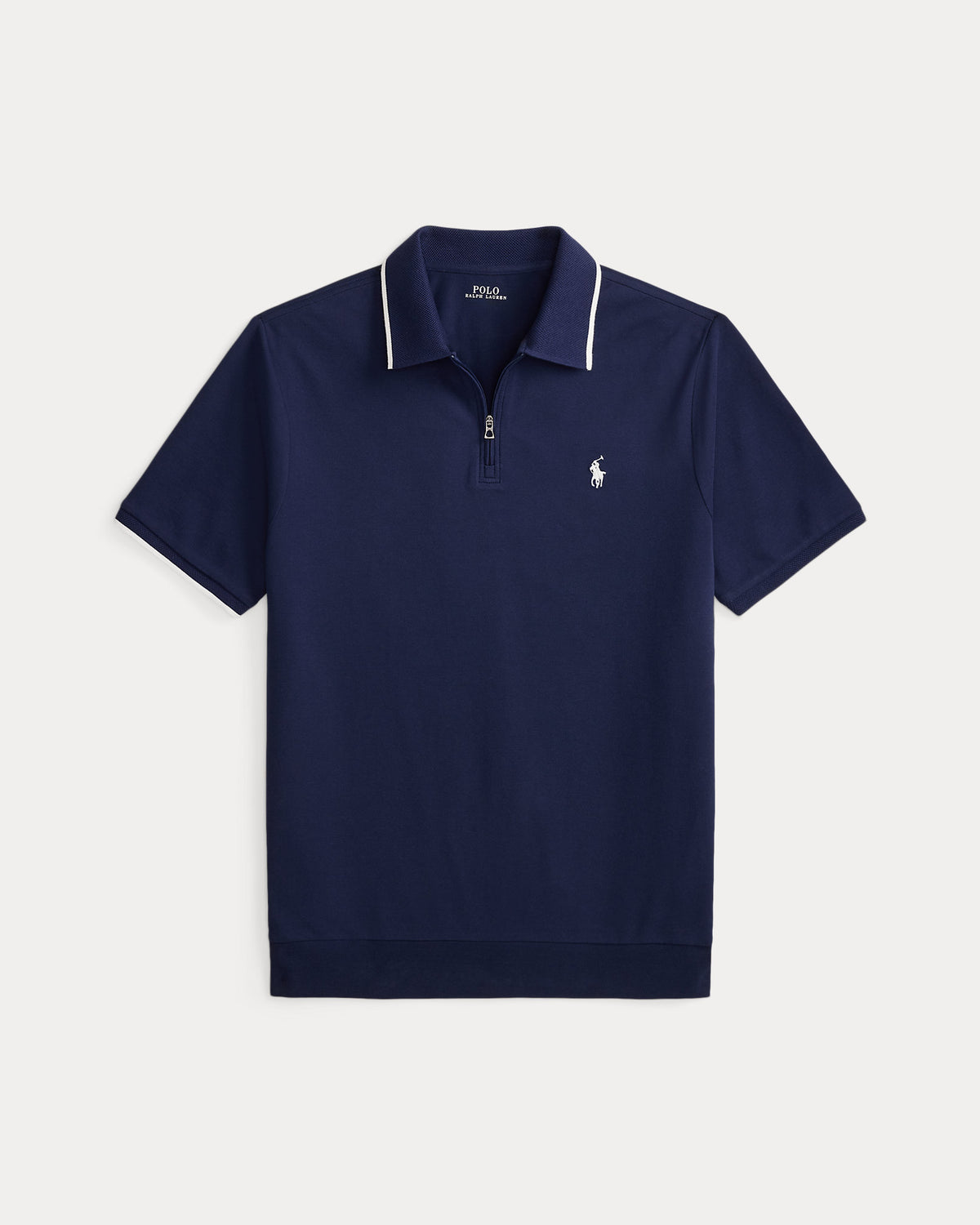 POLO DE PIQUE CLASSIC FIT CON QUARTER-ZIP NEWPORT NAVY