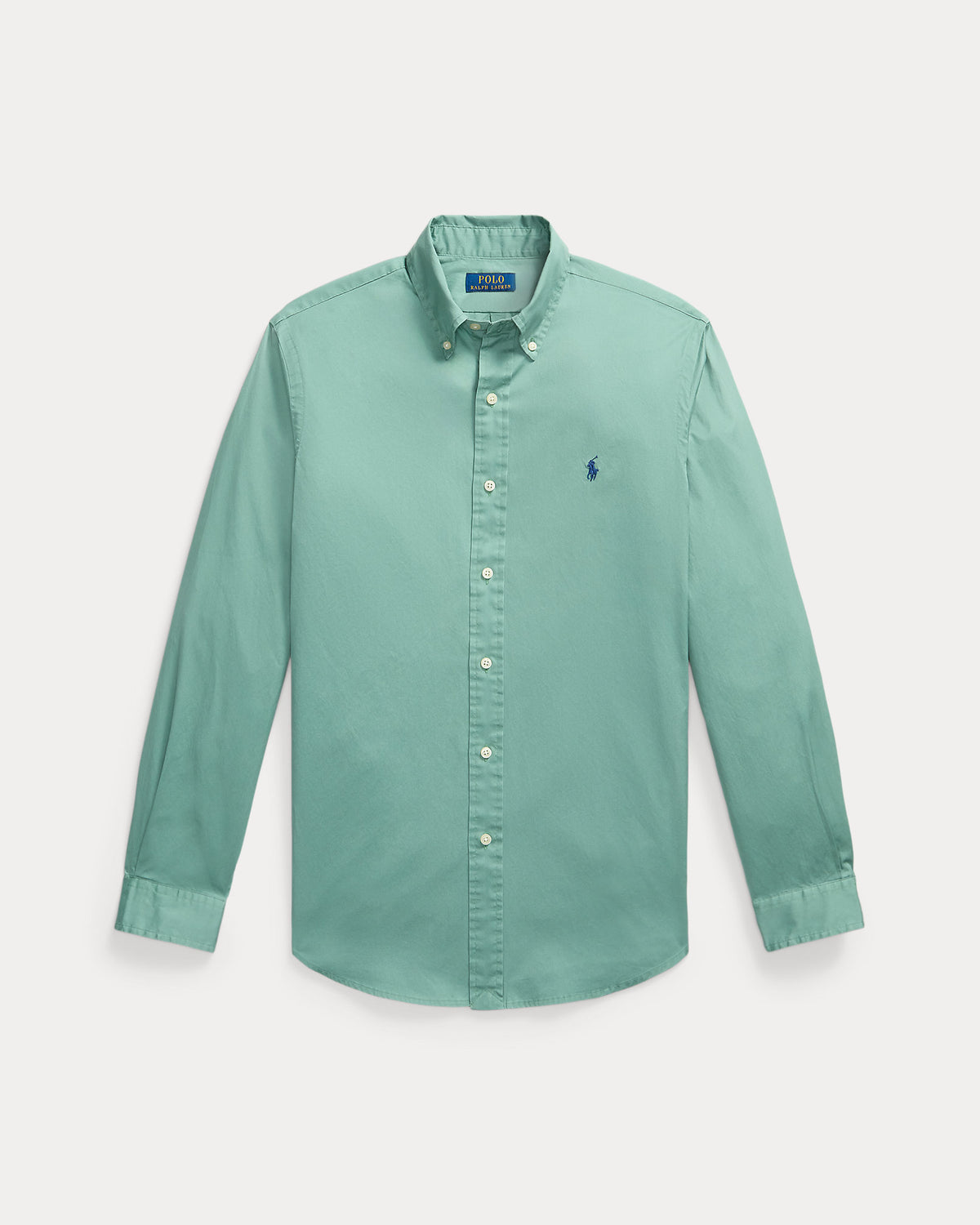 CAMISA CUSTOM FIT DE ALGODON TWILL LIGERO SEA FOAM