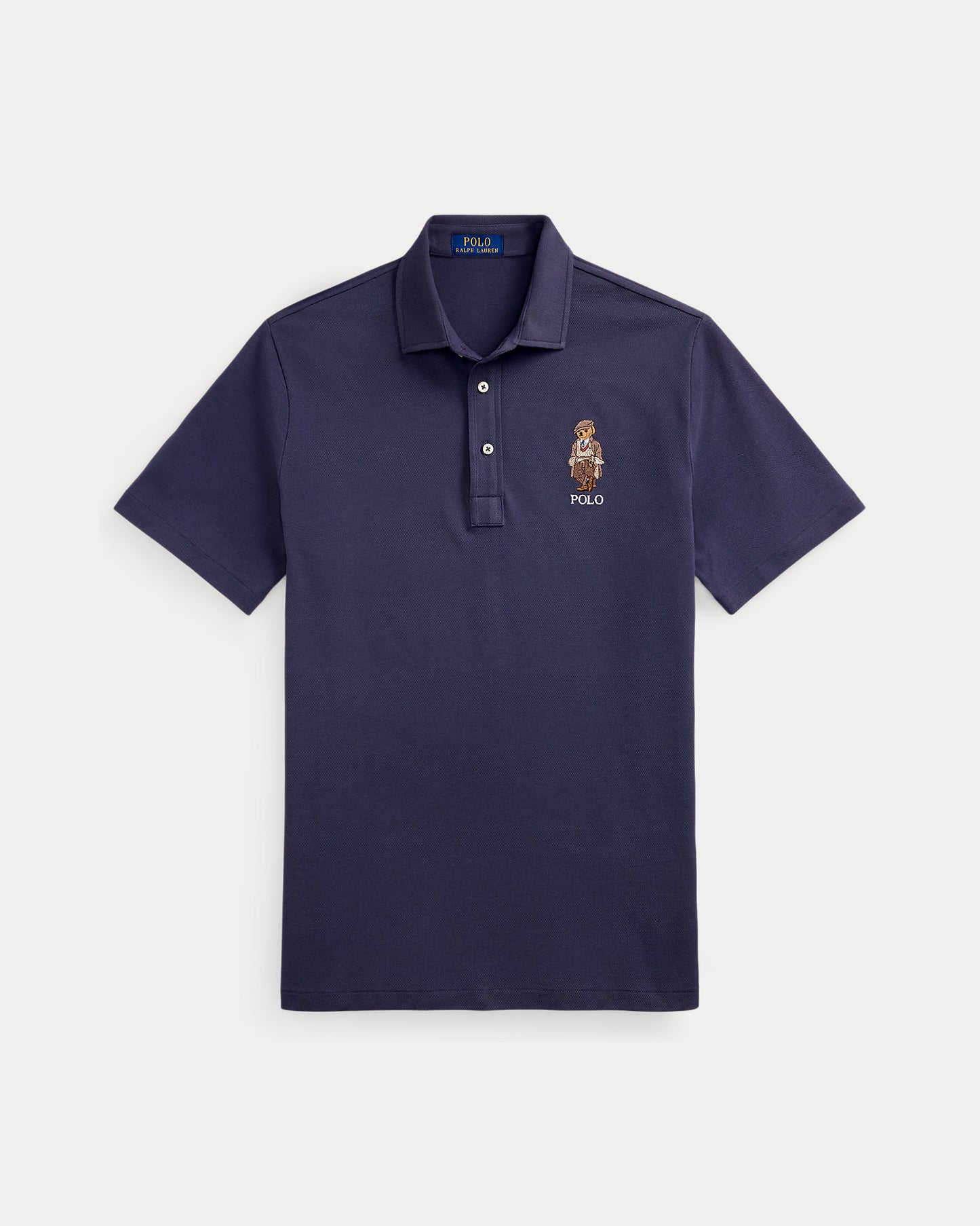 POLO DE PIQUE CUSTOM SLIM FIT CON POLO BEAR FADED BLUE