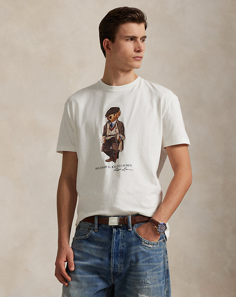 CAMISETA CUSTOM SLIM FIT CON HERITAGE BEAR WHITE
