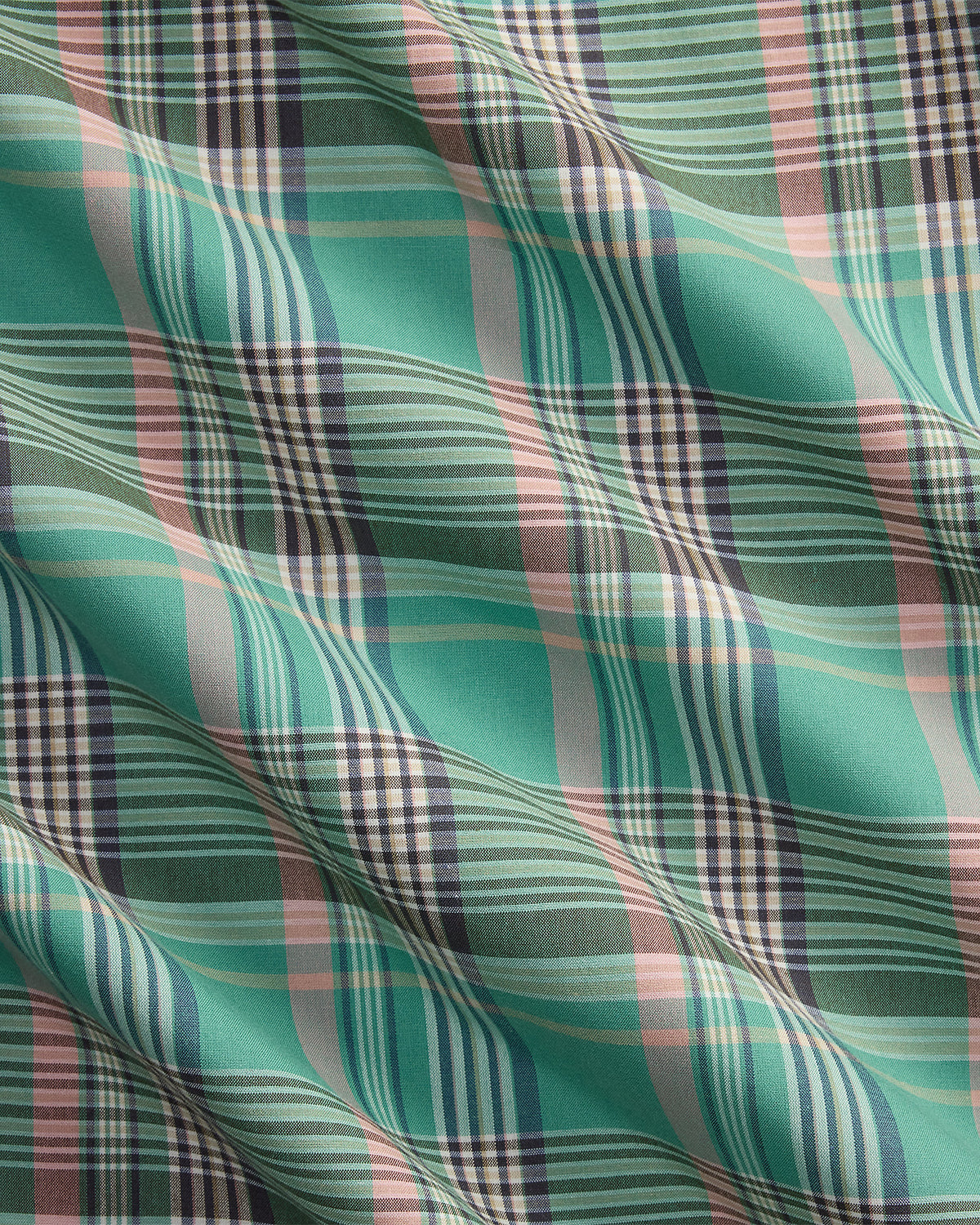 CAMISA CUSTOM FIT DE POPELINA A CUADROS GREEN PINK