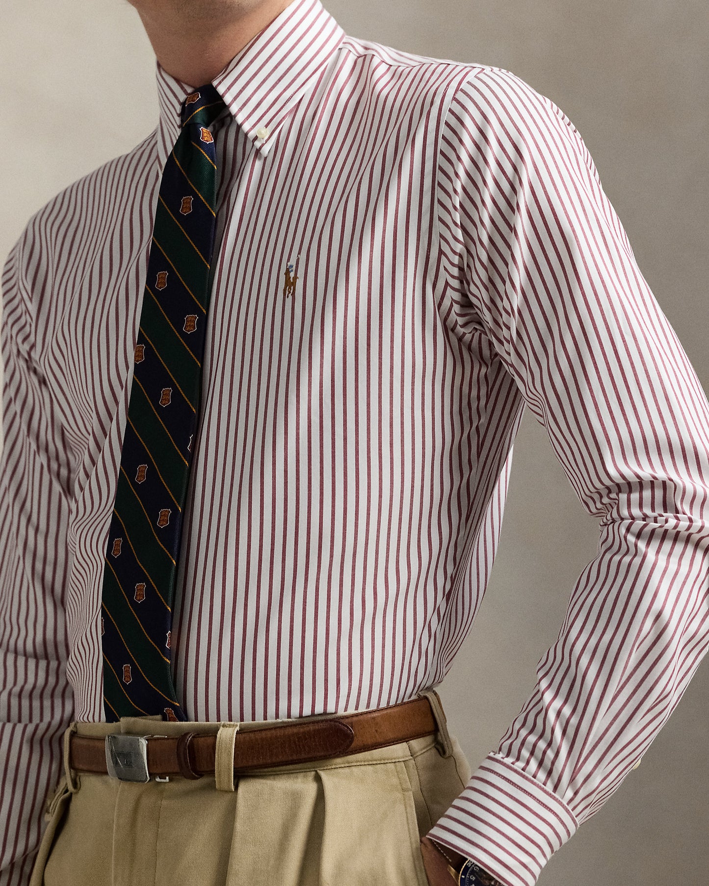 CAMISA EN POPELINA CUSTOM FIT A RAYAS