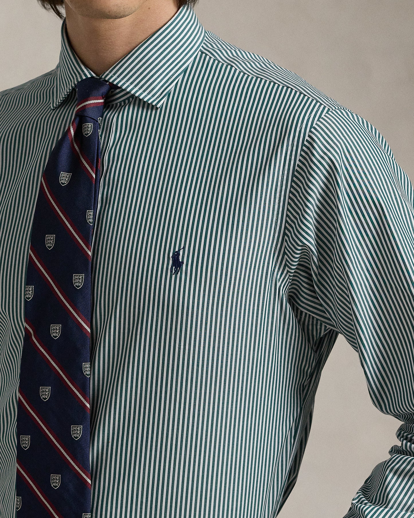 CAMISA EN POPELINA CUSTOM FIT A RAYAS