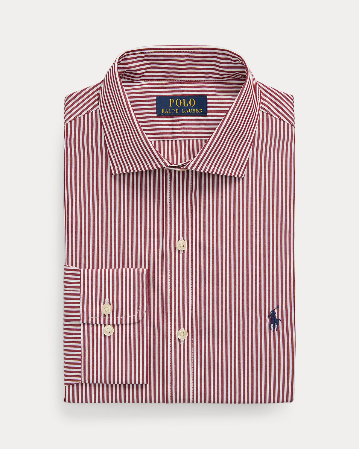 CAMISA EN POPELINA CUSTOM FIT RAYAS WINE