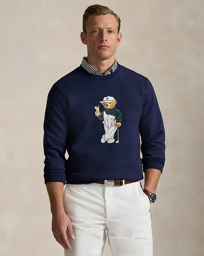 SUDADERA DE ALGODON DE PUNTO CON POLO BEAR FADED BLUE