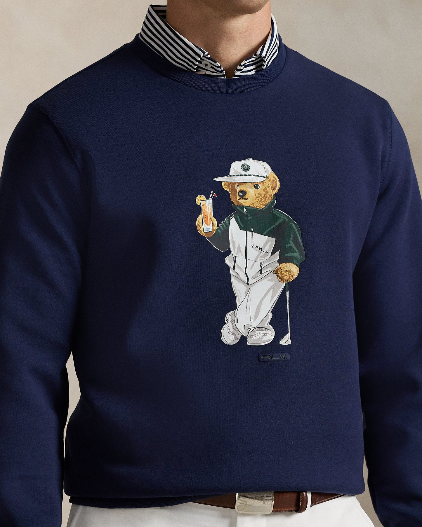 SUDADERA DE ALGODON DE PUNTO CON POLO BEAR FADED BLUE